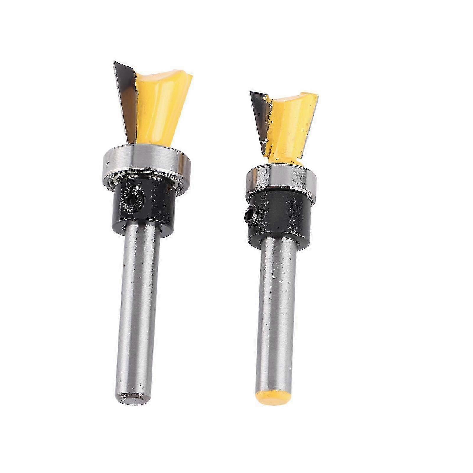2Pcs/Set with Bearing Woodworking Milling Cutter 1/4in Shank Dovetail Bit Joint Router 2025