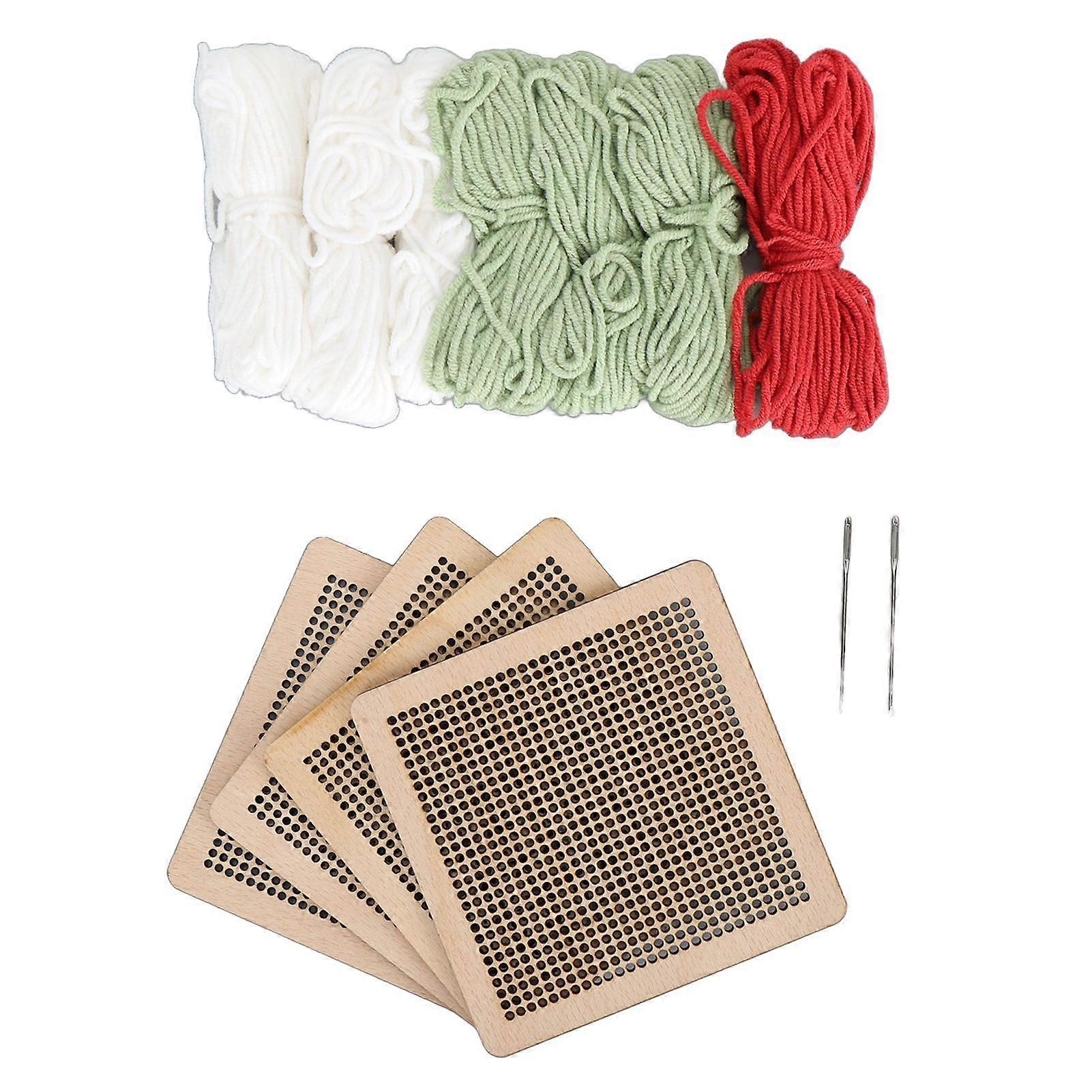 2025 Latest Model  4Pcs Cross Stitch Beginner Kit Floral Pattern Needlepoint