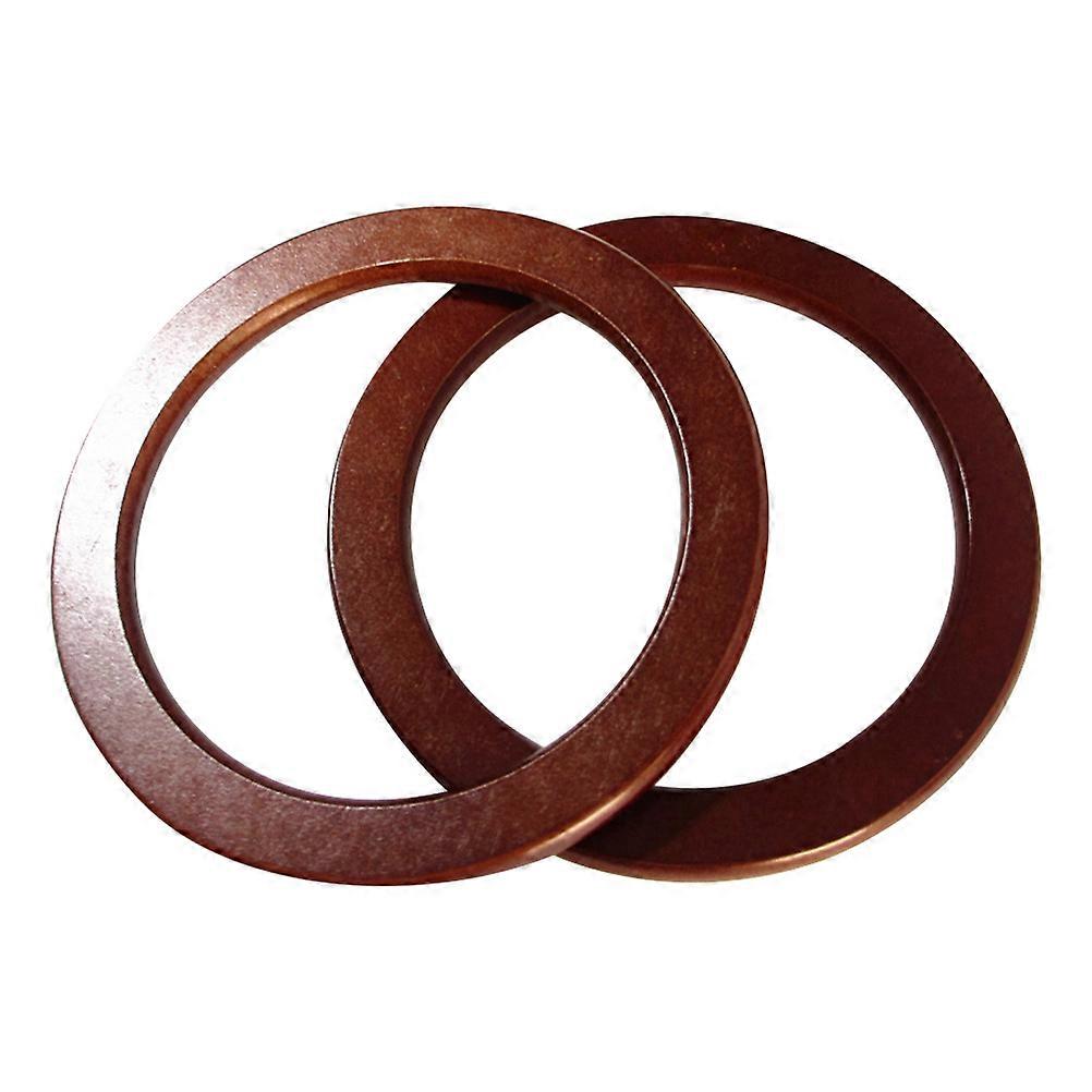 2pcs Coffee DIY Wooden Handbag Rings for Craft Projects Made of Synthetic Material