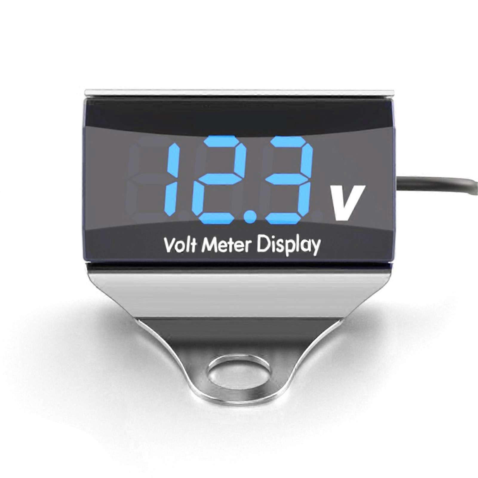 Motorcycle DC 10-150V Digital Voltmeter LED Display Water-resistant Voltage Tester Battery Moniter Gauge with Bracket