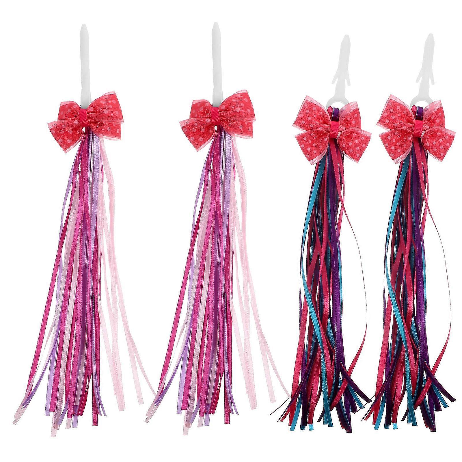 4PCS Durable Bike Streamers for Handlebar Decorations – Universal Scooter and Bicycle Tassels – Fun Purple Accessories