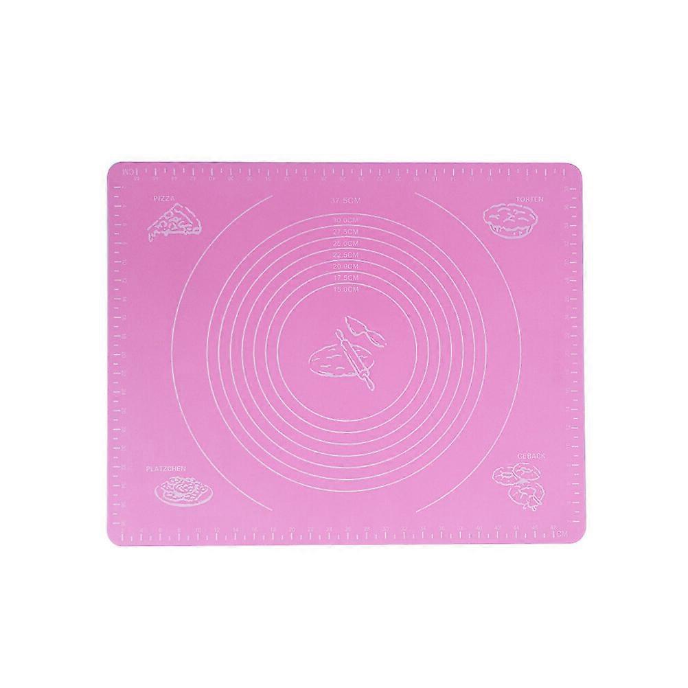 Pastry Mat with Measurements Non Stick Silicone Baking Mat for Professional Bakers Pink 50X40X0.1CM Kneading Rolling 1Pack