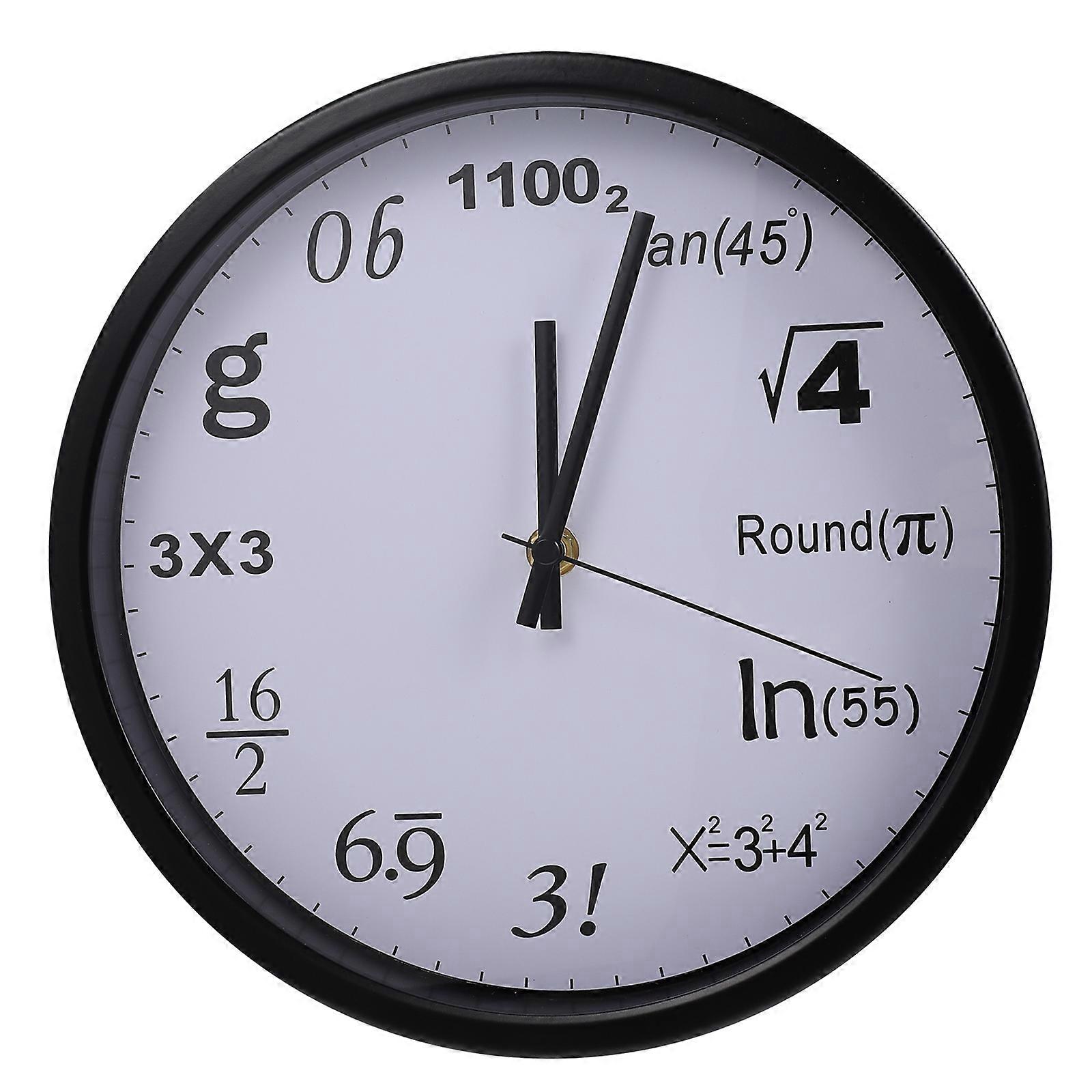 Home Wall Clock Household Decor Wall Clock Math Enthusiasts 25.3x25.3cm Timekeeping 1Pcs