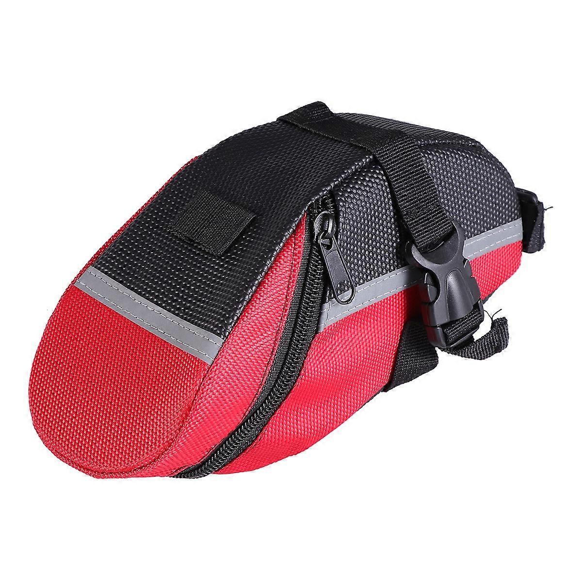 Cycling Saddle Bag Saddle Bag For Bike Multi-Functional Cycling Bag Waterproof Portable Red 20.00X8.00X9.00CM Reflective Stripe 1Set