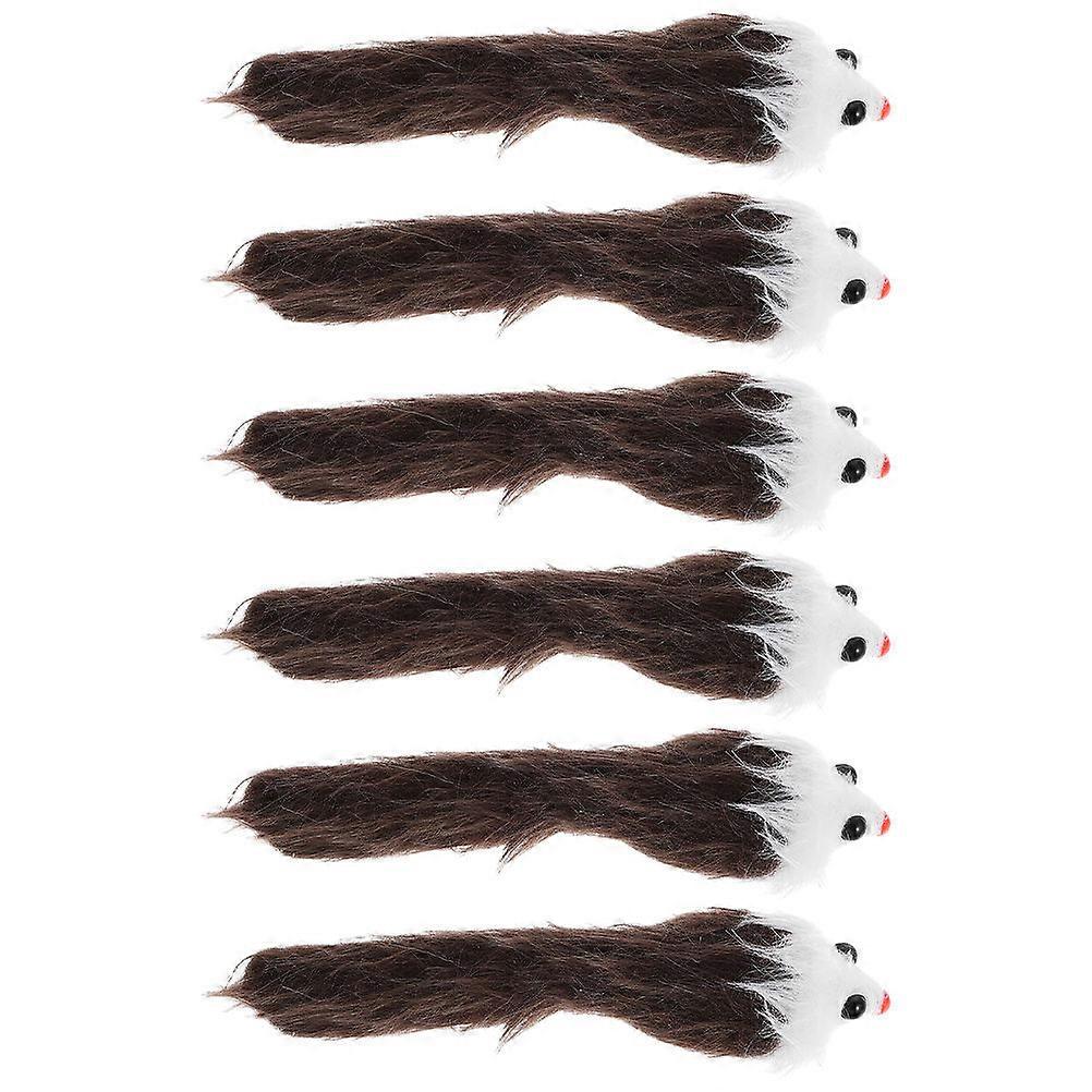 Mice Cat Toys Soft Plush Catnip Mouse Kitten Toys Squeaker Entertainment for Cats 6Pcs