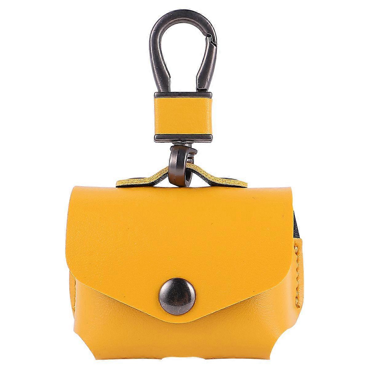 Luxury Leather Bag for Wireless Earphone Case Cover with Keychain for Wireless Earphone Charging Box Cases Snap Closure Protective Cover Carrying Pouc