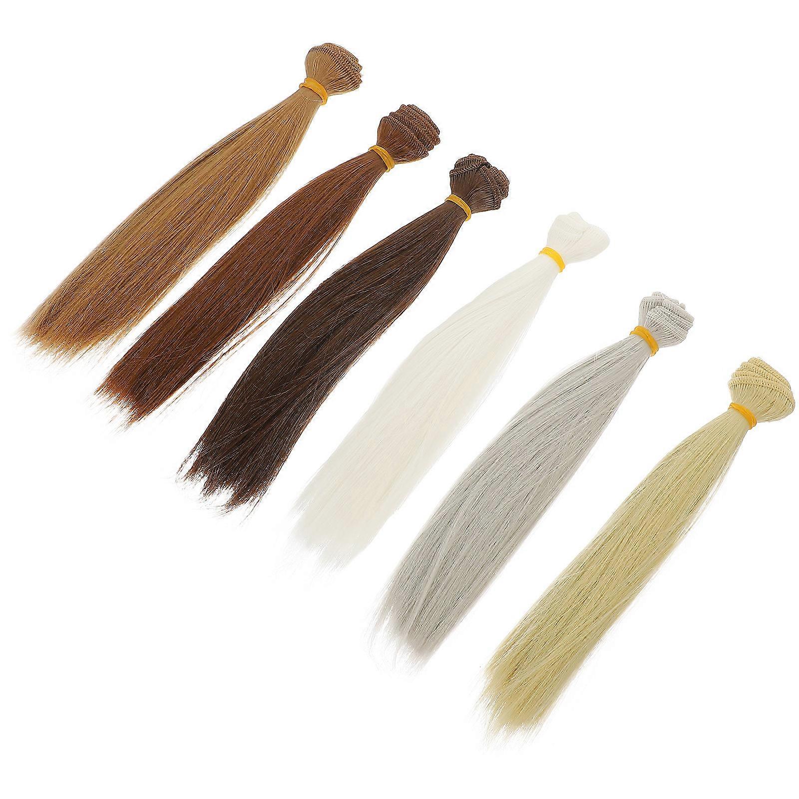 Braided Wigs Doll Hair Wigs Decorative Style for Doll Enthusiasts 100.00X23.00X0.10cm 6Pcs