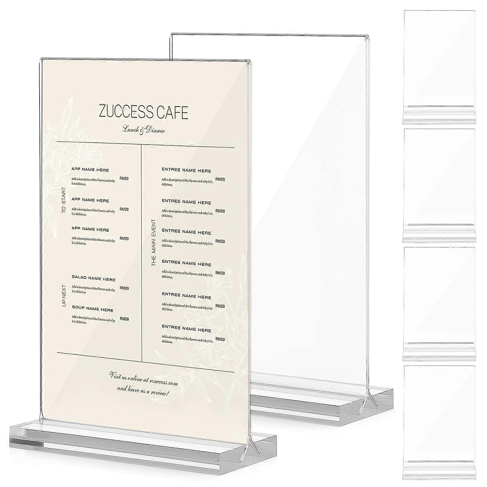 Product Sign Holder Acrylic Menu Holder Easy to Use Versatile Application For Shop Business Owners A6 Size 6Pcs