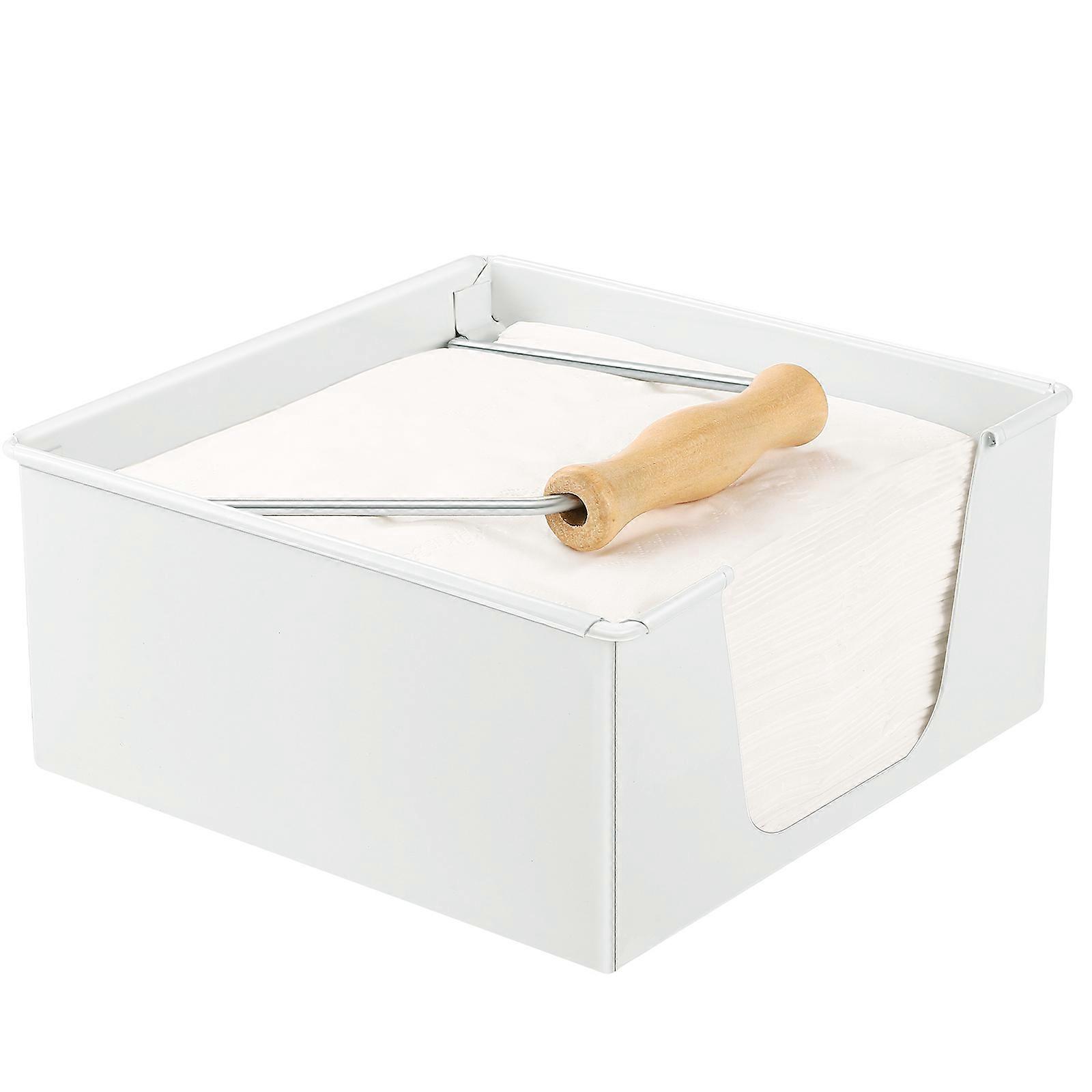 Napkin Dispenser Iron Napkin Holder Countertop Tissue Paper Box Kitchen Countertop Rectangular Style 17.50X17.50X8.00cm 1 Set