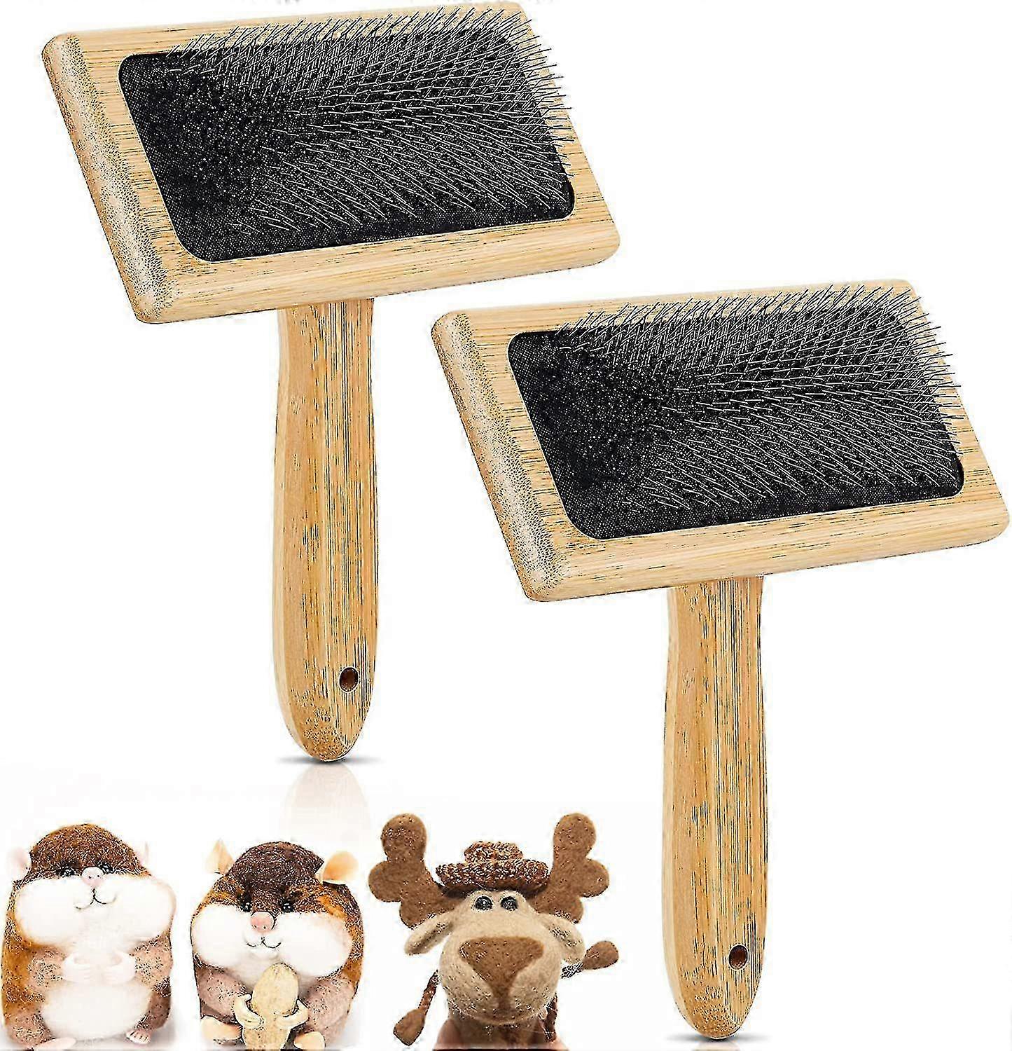 2-Pack Wool Carding Brushes for Needle Felting, Hand Carders for Fiber Blending Hwy