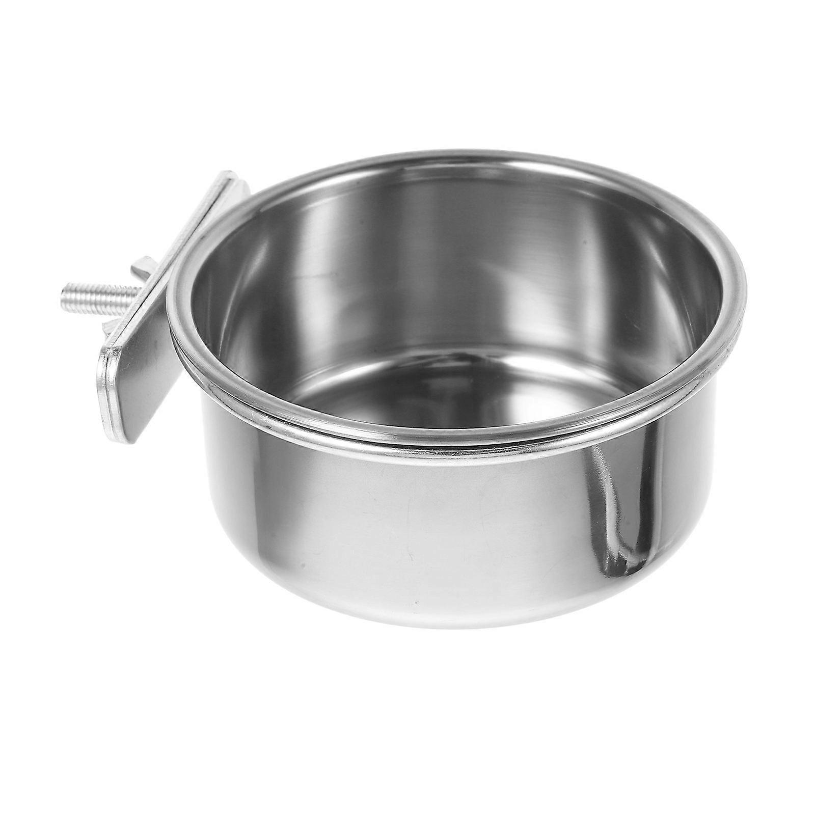 Stainless Steel Parrot Feeder Bowl for Small Birds – Durable, Easy to Clean, Hanging Design, Silver Finish