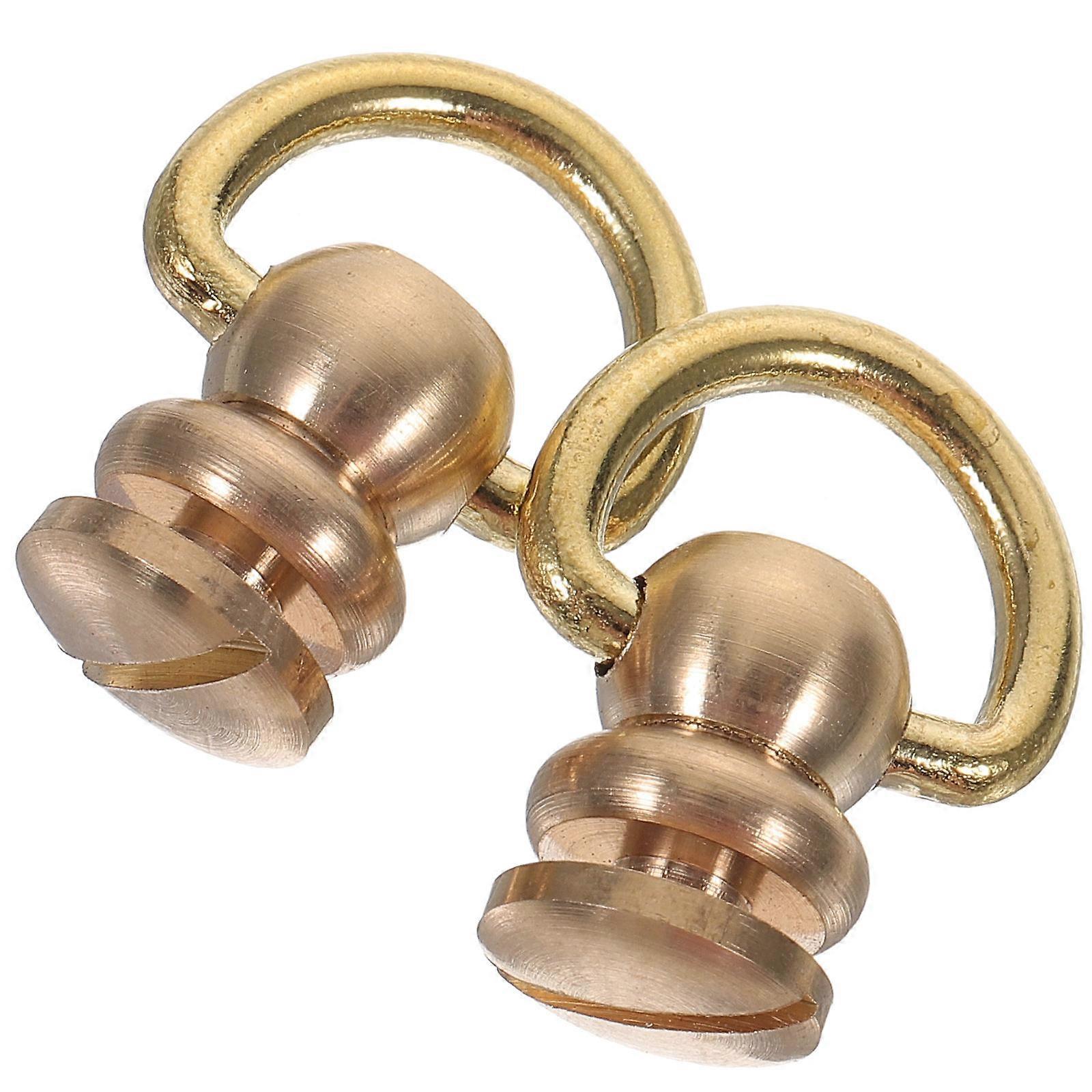 Brass Ball Studs Rivets D Rings for Purse Crossbody Durable Rivet Screw Head Buttons for Crafting Accessories Projects