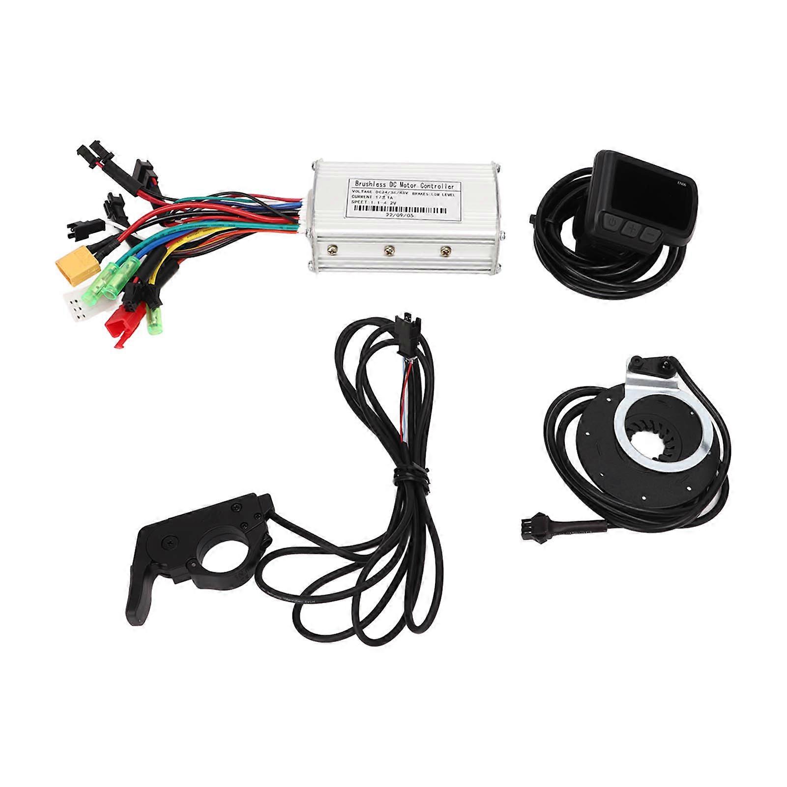 Electric Bicycle Motor Controller Kit 3 Modes Sine Wave 6 Tube PAS Throttle LCD Meter for DIY 24V 36V 48V
