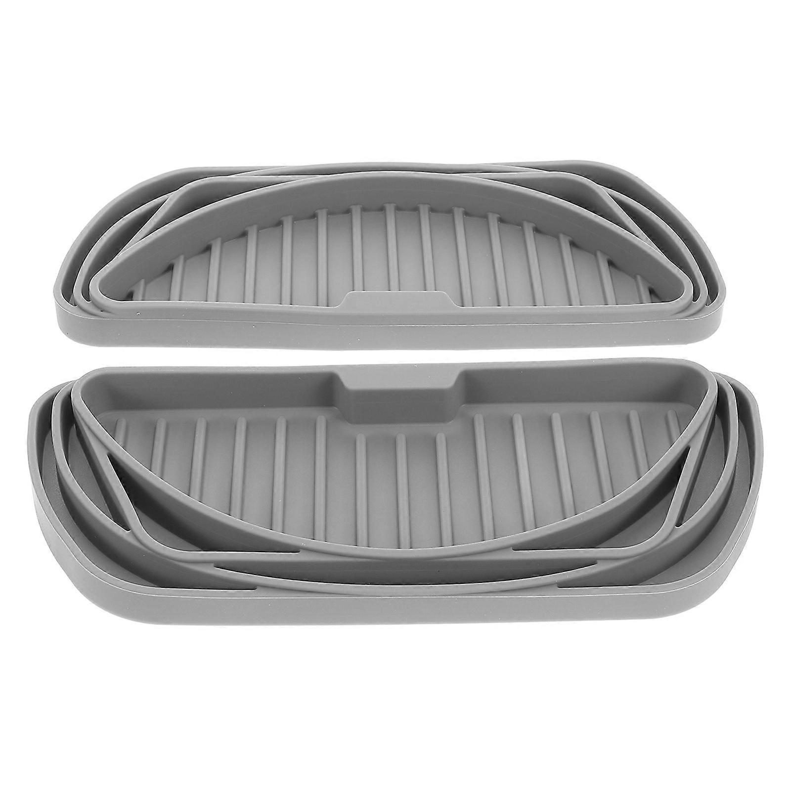 Semi-Circular Drip Tray Catcher Condensation Prevention 2Pack Grey Silicone For Appliance Users
