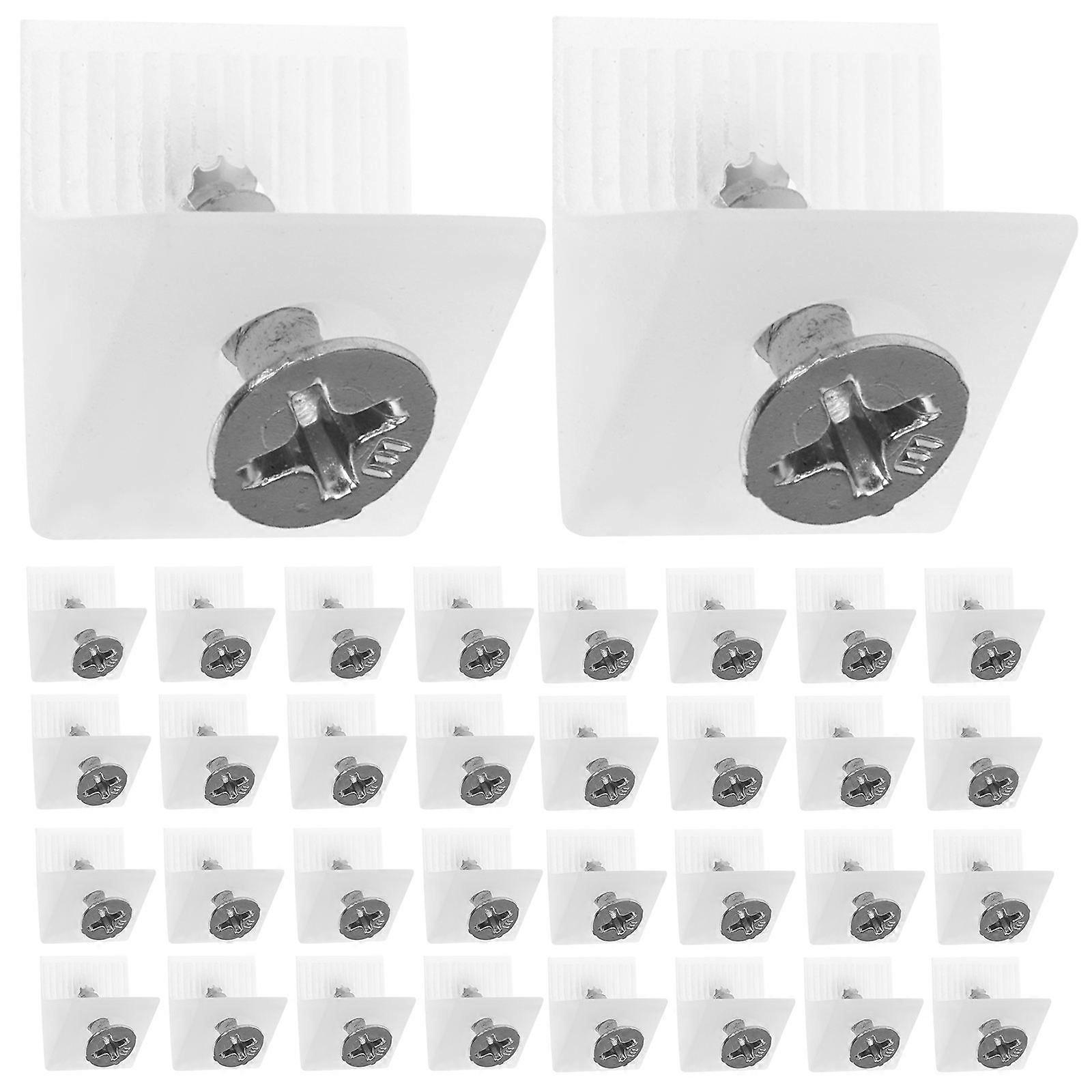 50pcs White Support Wedges with Screws for Cabinet, Drawer, and Furniture Repair – Easy Install Hardware for Stable Drawer Bottoms and Fixing Sagging