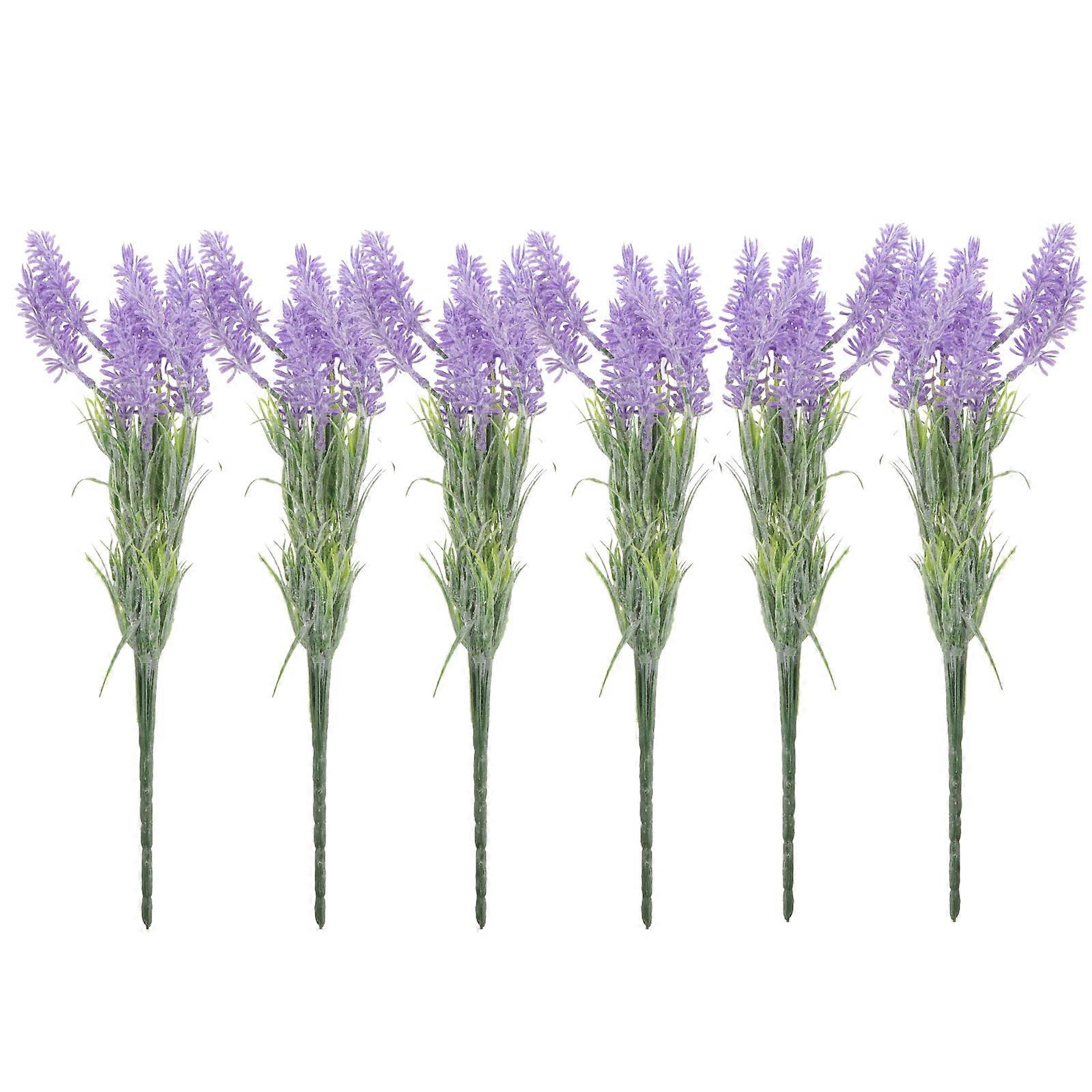 Violet Artificial Lavender Decor 6pcs Engineering Plastic for Decoration Adding Nature Color to Any