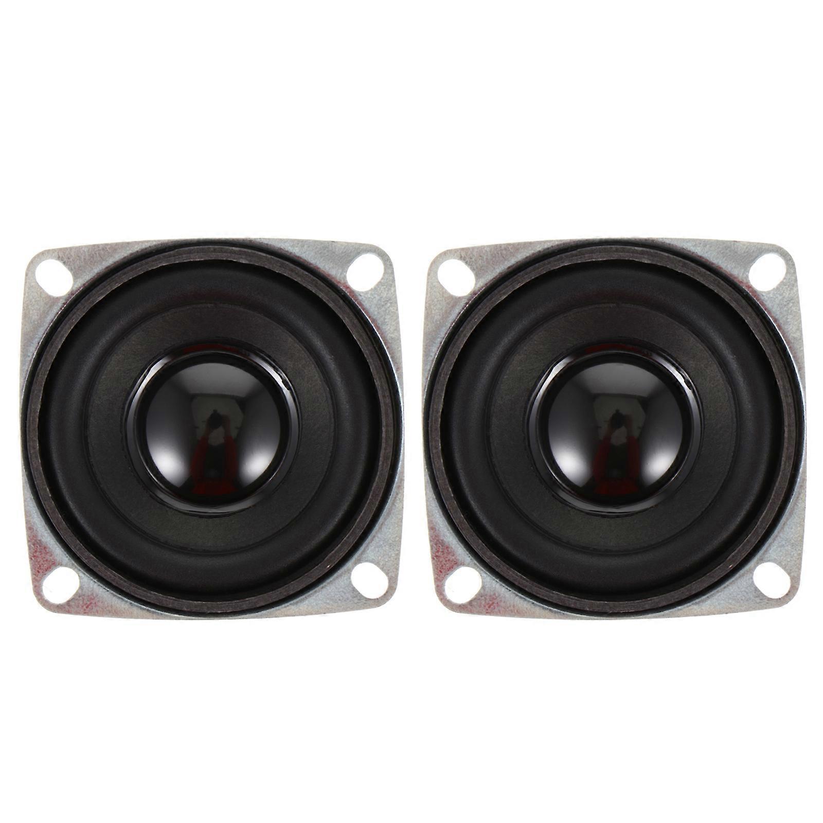 2pcs DIY Magnetic Square Speaker Ohm Full Range Audio Loudspeaker for Systems, Excellent Bass, Lightweight Portable Replacement for Home Theater