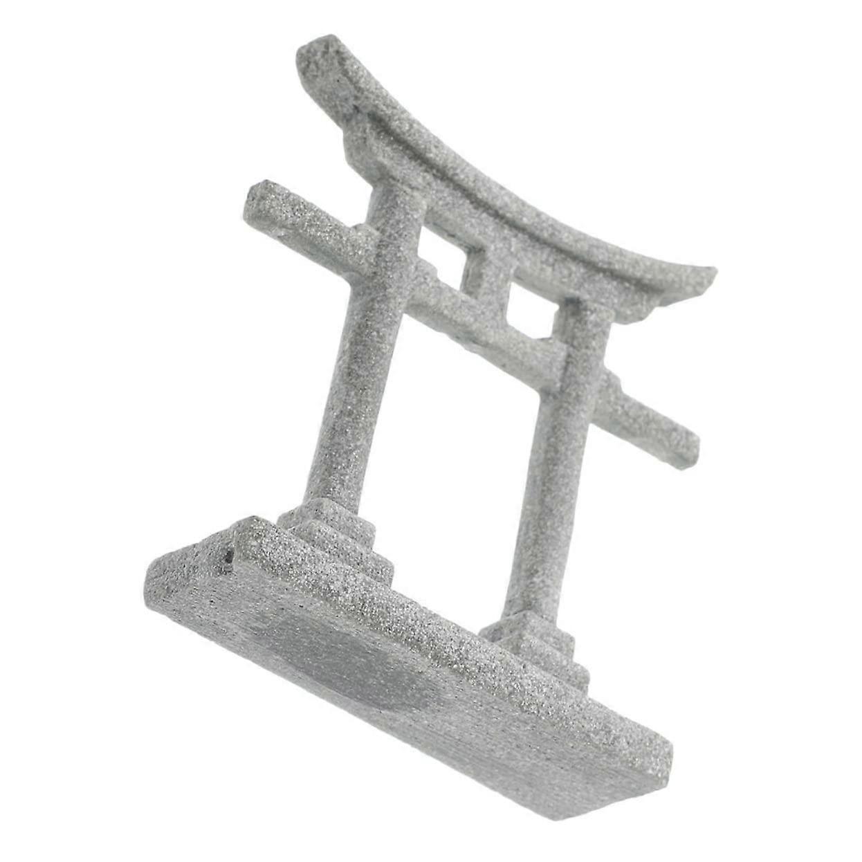 Decorations for Aquariums Japanese Torii Gate Model Small Torii Gate Figures Miniature Torii Yard Decoration Grey Stone Front Gate