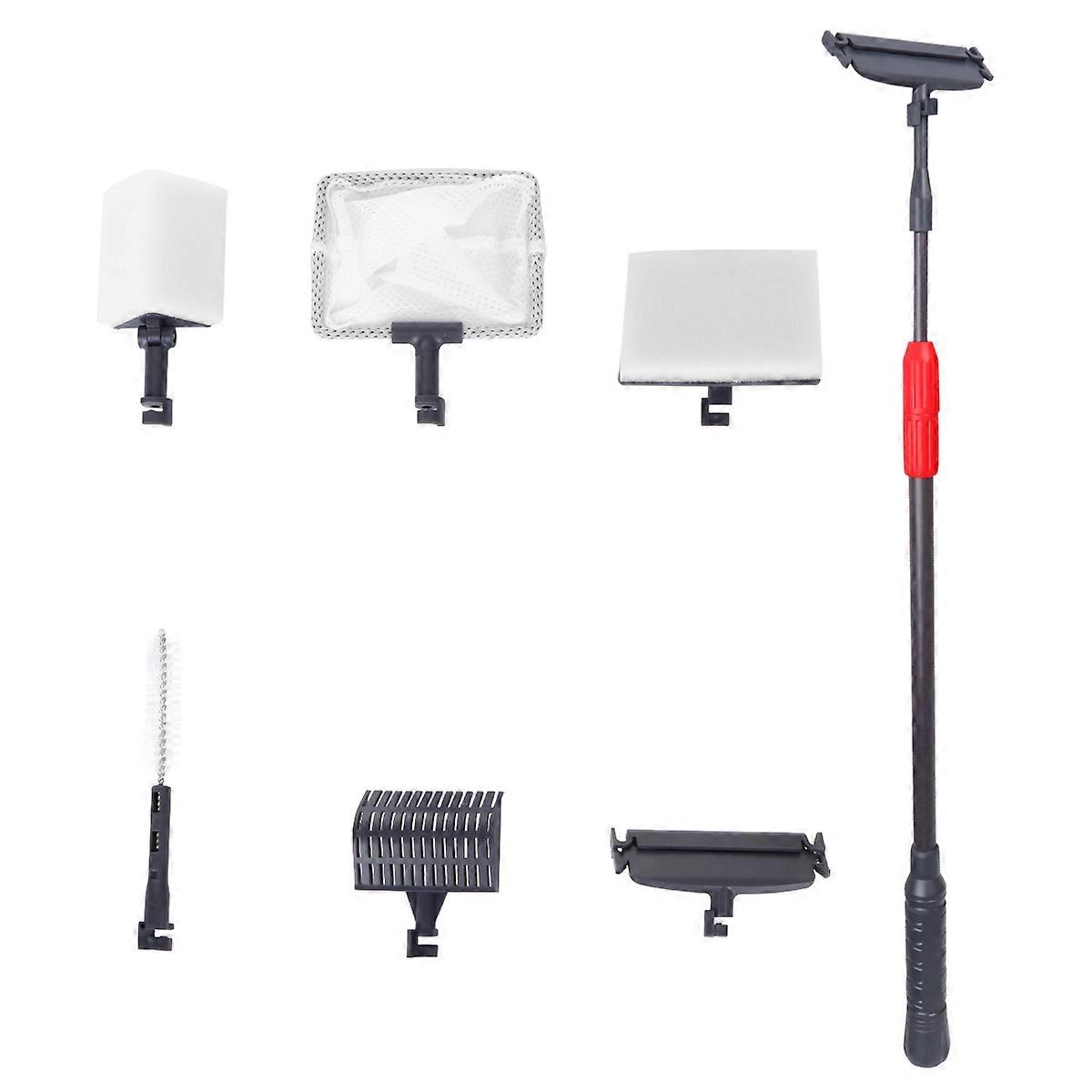 Double-Ended Nylon Cleaning Brushes Aquarium Clean Tool For Fish Tank Maintenance Assorted Color 90x9.2x2.5cm Telescopic 1Set