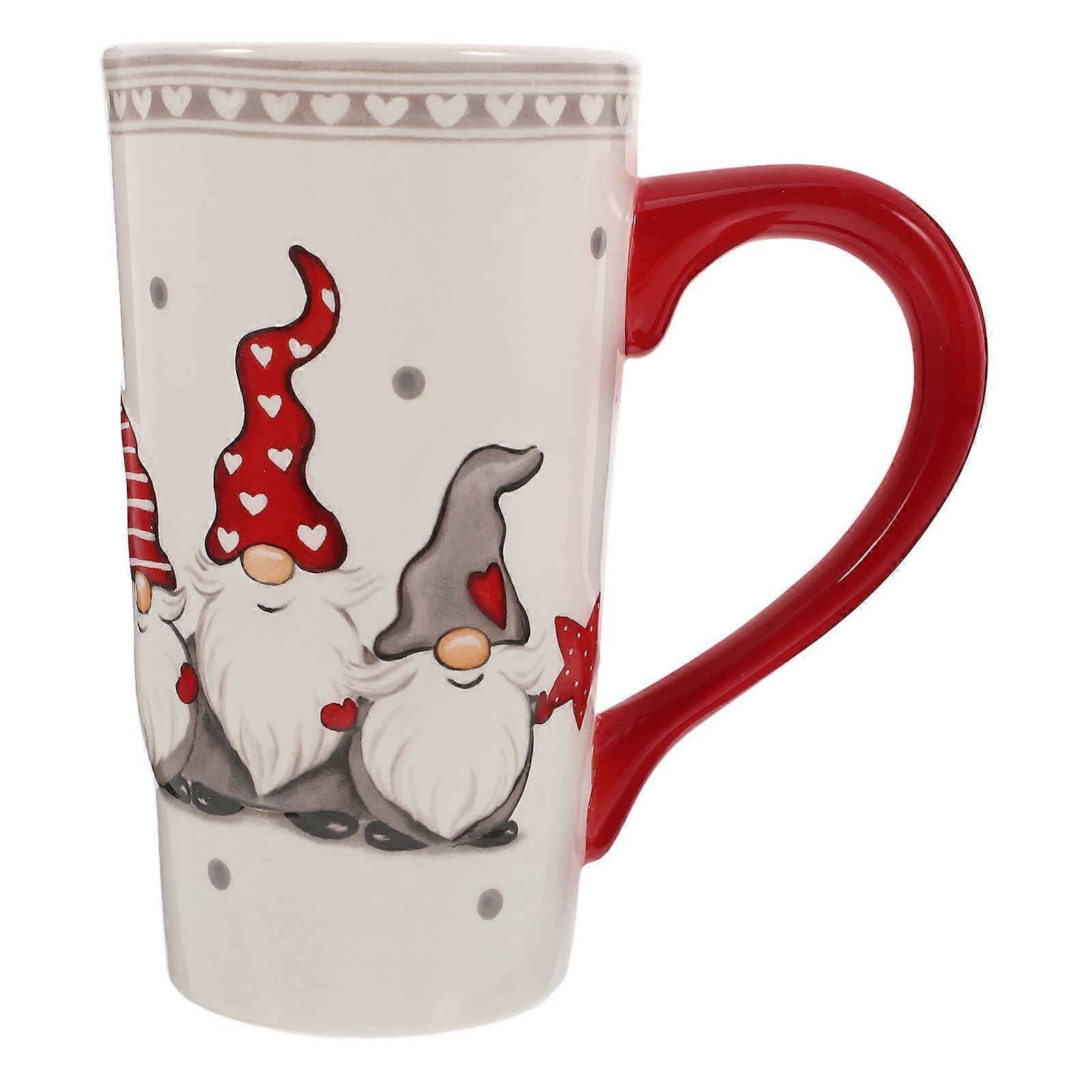 Christmas Cups Ceramic Mug Adorable Coffee Cup Water Container Home Use Office 15.6x14.5cm Beverage Holder 1Pack