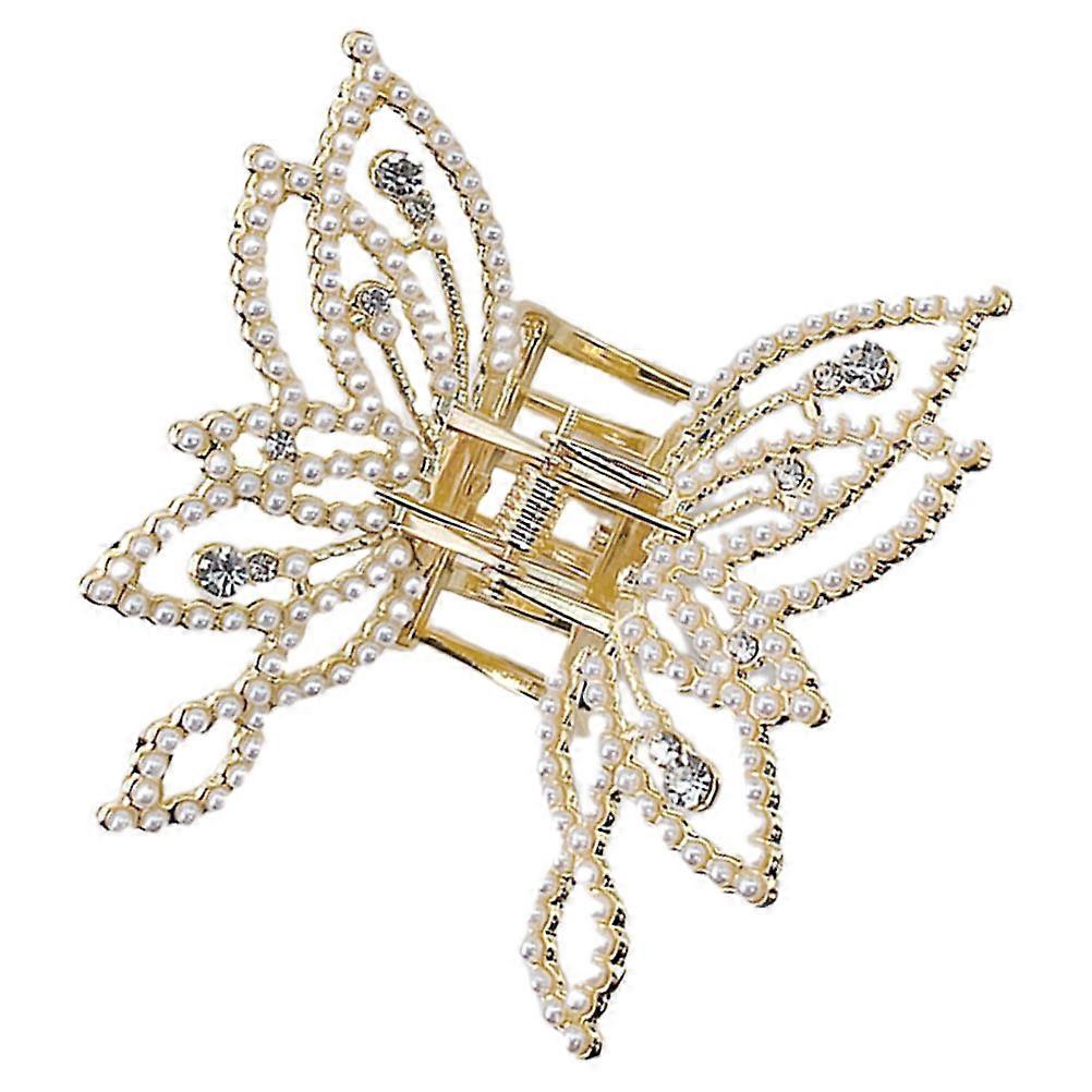 Here's a refined and compelling product description for your **Elegant Pearl Butterfly Hair Claw Clip**:
✨ **Elegant Pearl Butterfly Hair Claw
