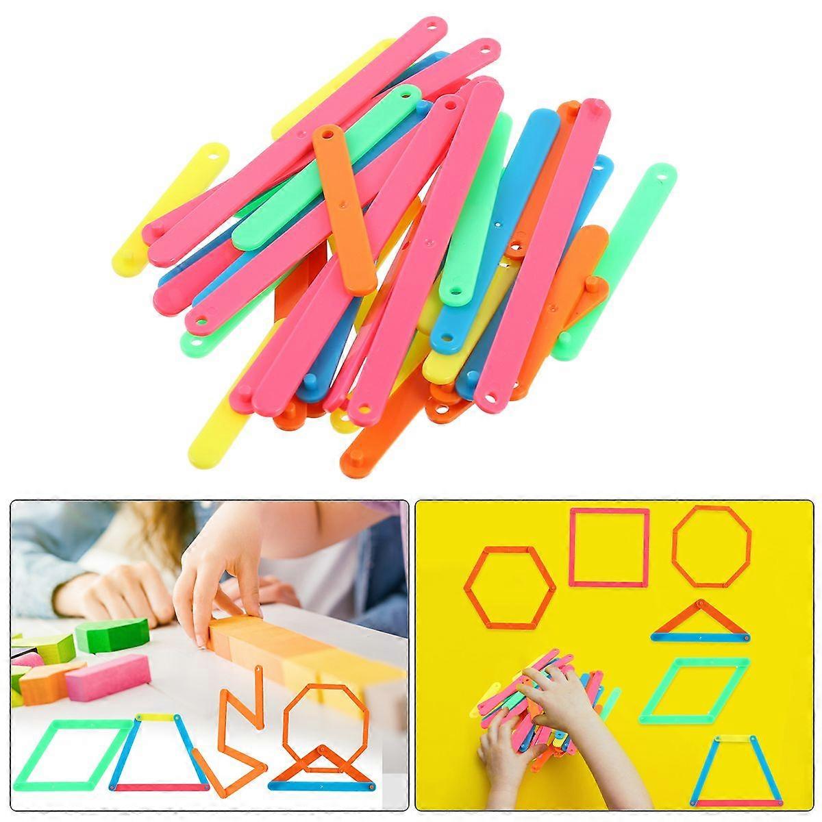 50pcs Math Matching Stick Shape Blocks Mathematics Teaching AIDS Math Teach Toy
