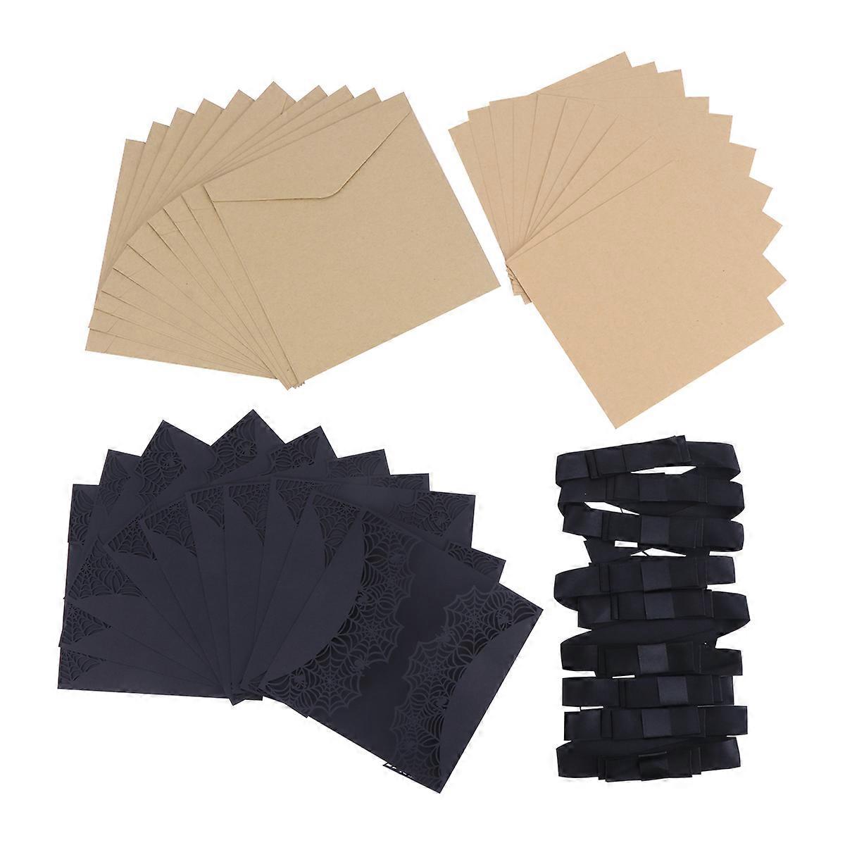 Invitation Cards Halloiween Black Shape Invitation Purpose 16X16CM 10Pcs