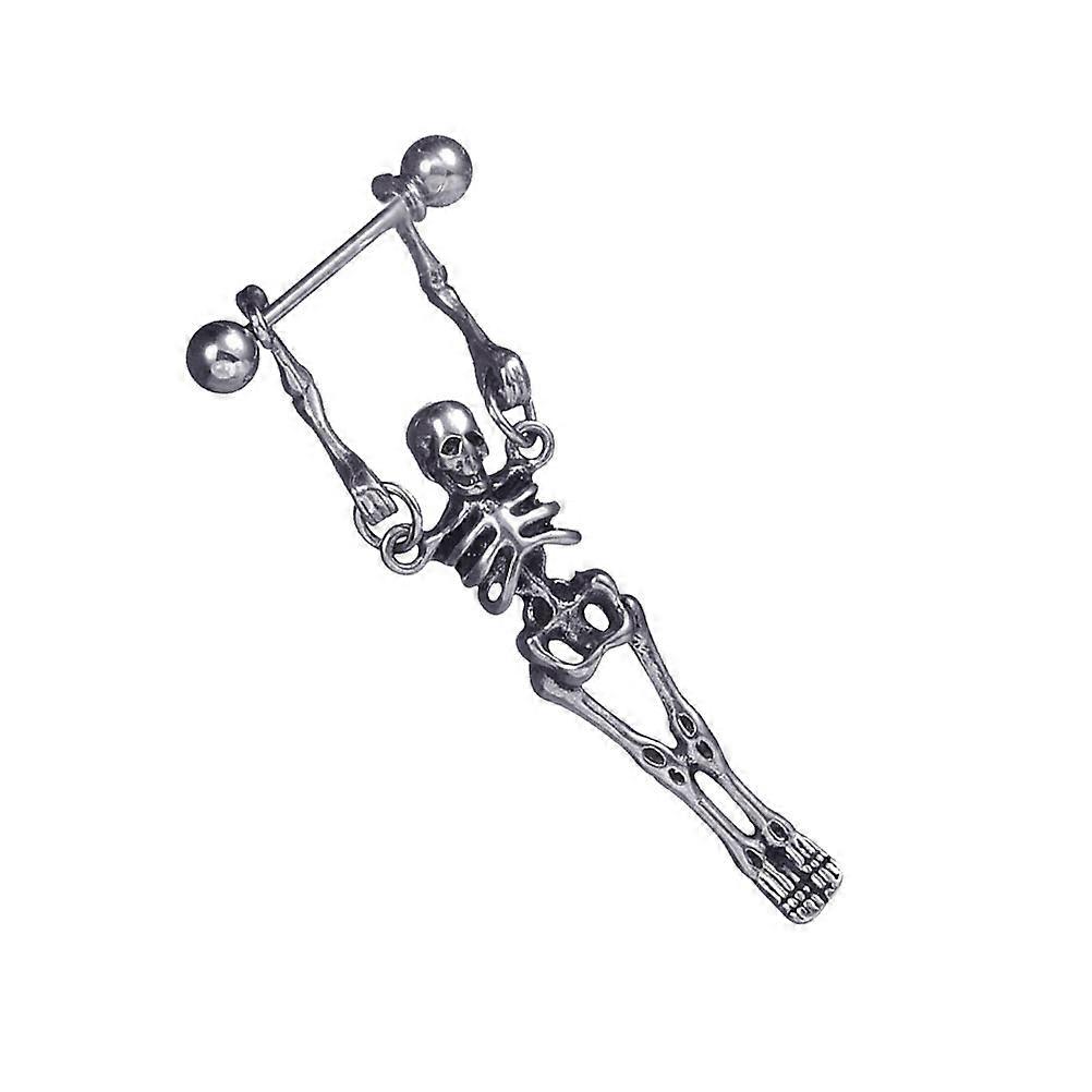 男性用イヤリングスカルデザインチタン鋼イヤリングあらゆる機会4.2 * 2cmプレゼント1個