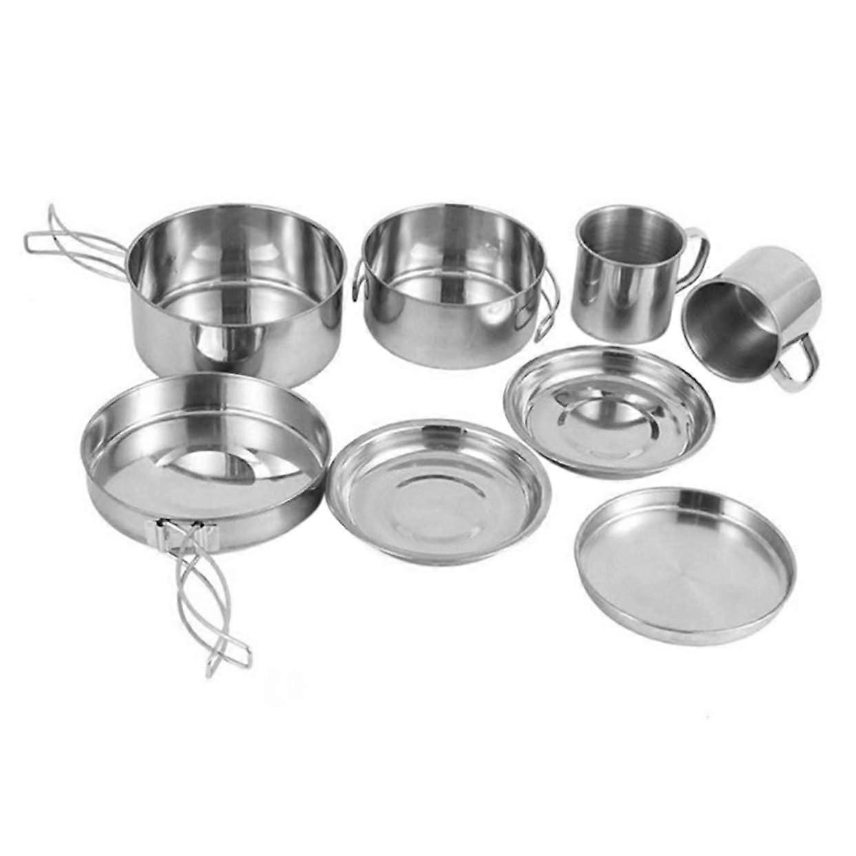 Multifunctional Portable Cooking Set – Stainless Steel Camping Cookware with Pots and Pans, Lightweight and Durable