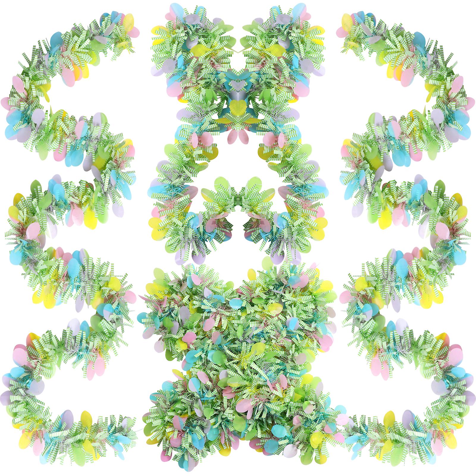 4 Pcs Easter Tinsel Garland With Colorful Egg Decoration,easter&spring Green Fri