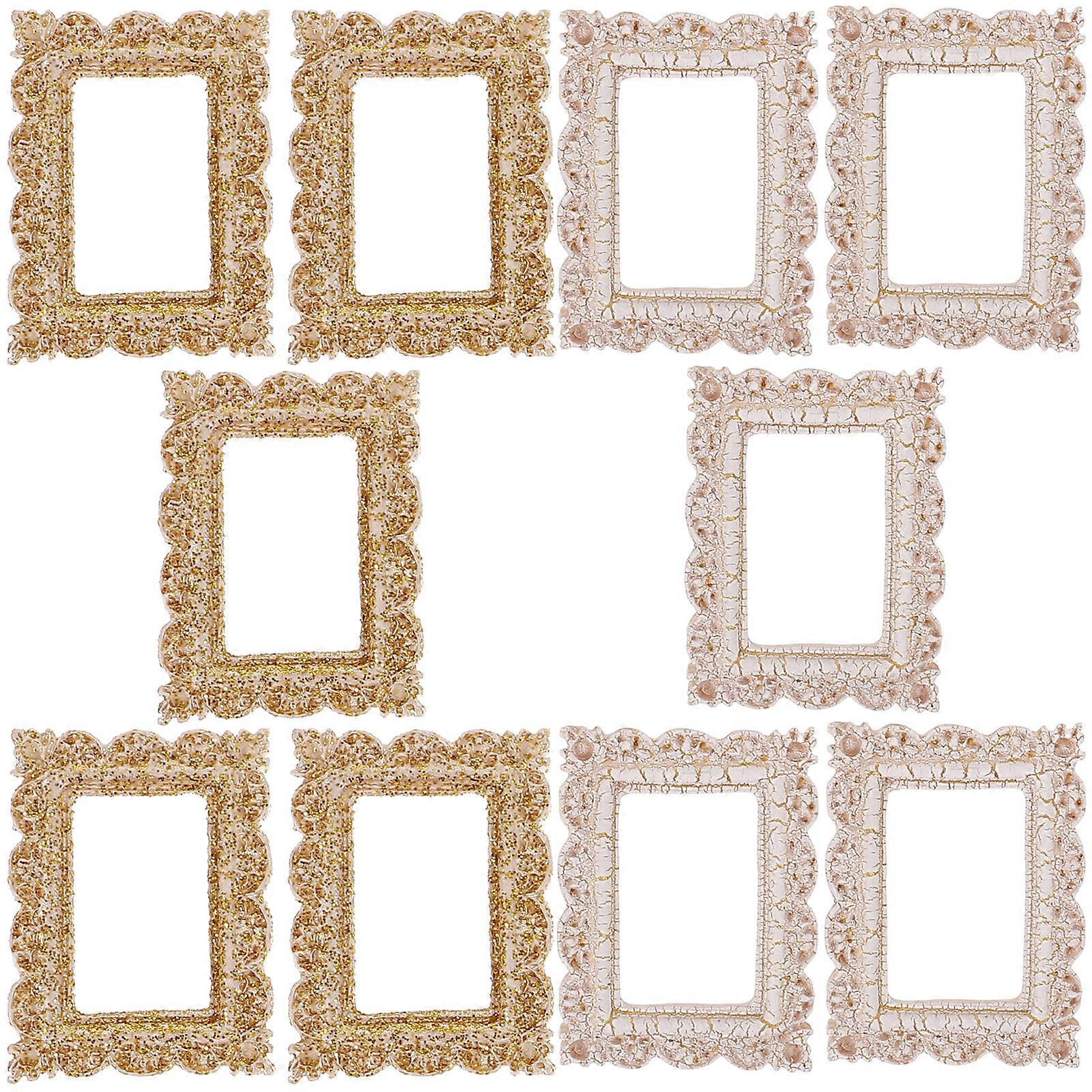 DIY Craft Mini Picture Frames 10Pcs Rectangle Resin Accessories For Craft Enthusiasts Phone Case Decor