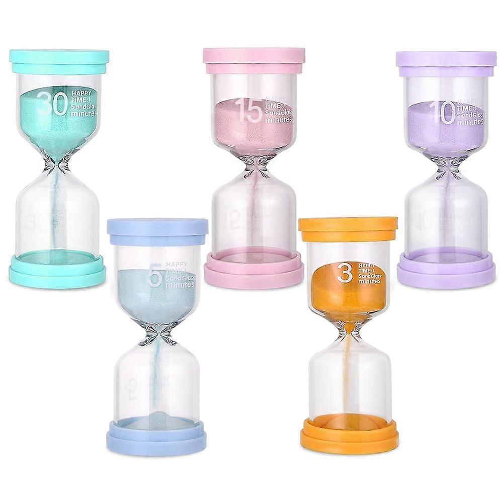 Hourglass Set for , 5 Colored Timers for Learning, Mealtime, Cleaning