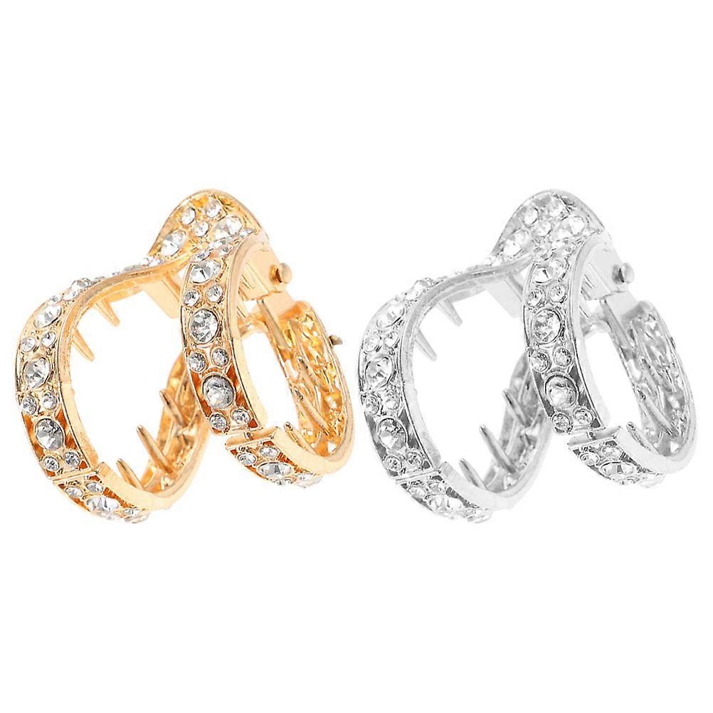 Mini Claw Clips Hair Accessories For Women Assorted Color V-Shaped High Ponytail Fixing Tool 2Pcs