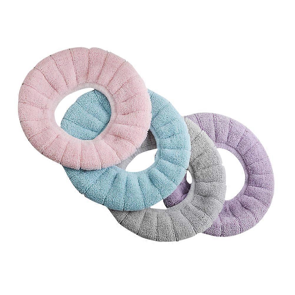 Warmer Toilet Seat Cover U Shaped Stretchable Washable Reusable Assorted Color 4Pcs