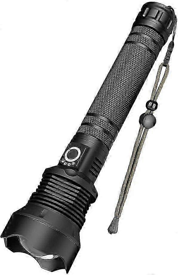 High Power Adjustable Zoomable LED Flashlight, 90000 Lumens USB Rechargeable, Includes 2*18650 Battery