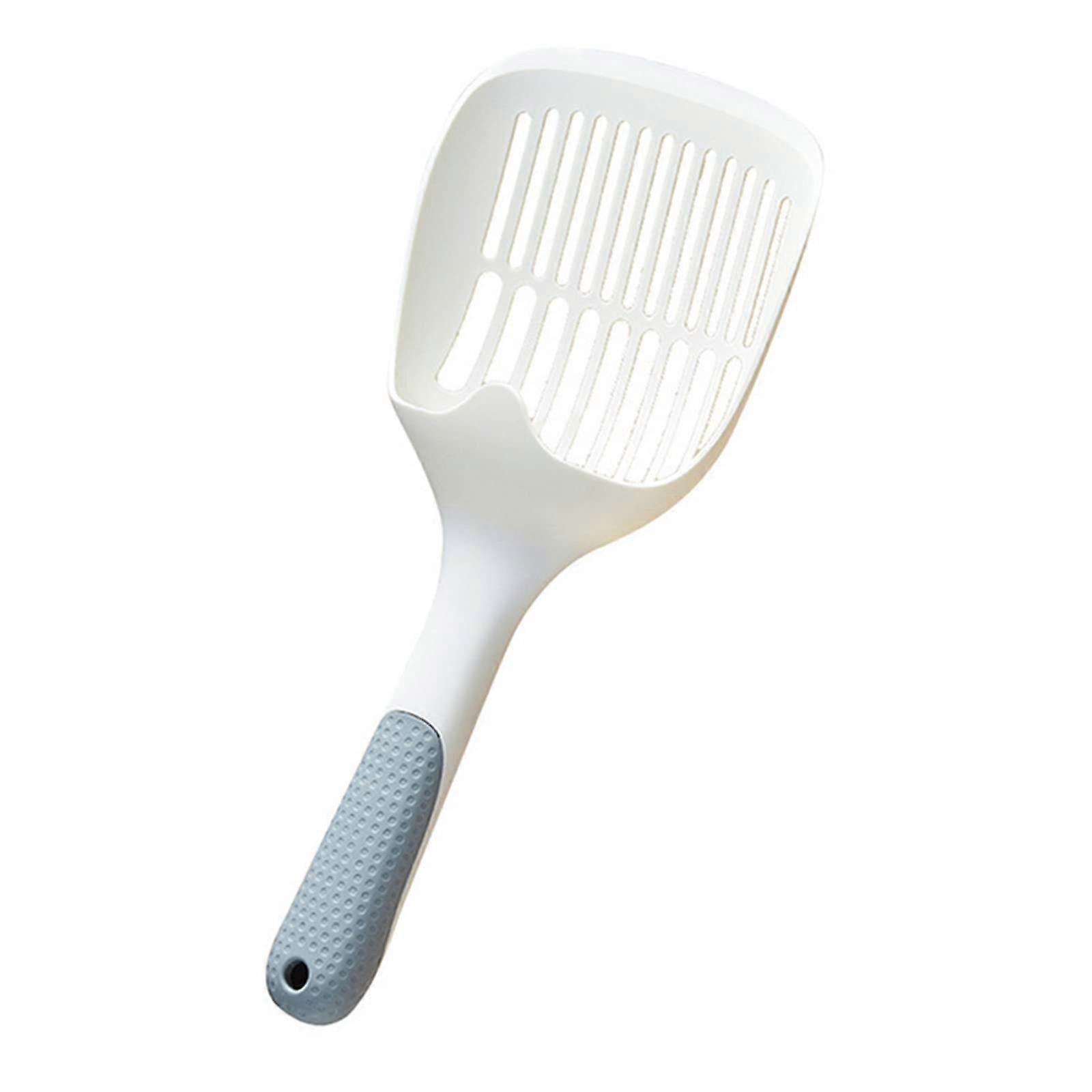 Litter scoop for cat litter, nonstick coated, with ergonomic design, nonslip long handle