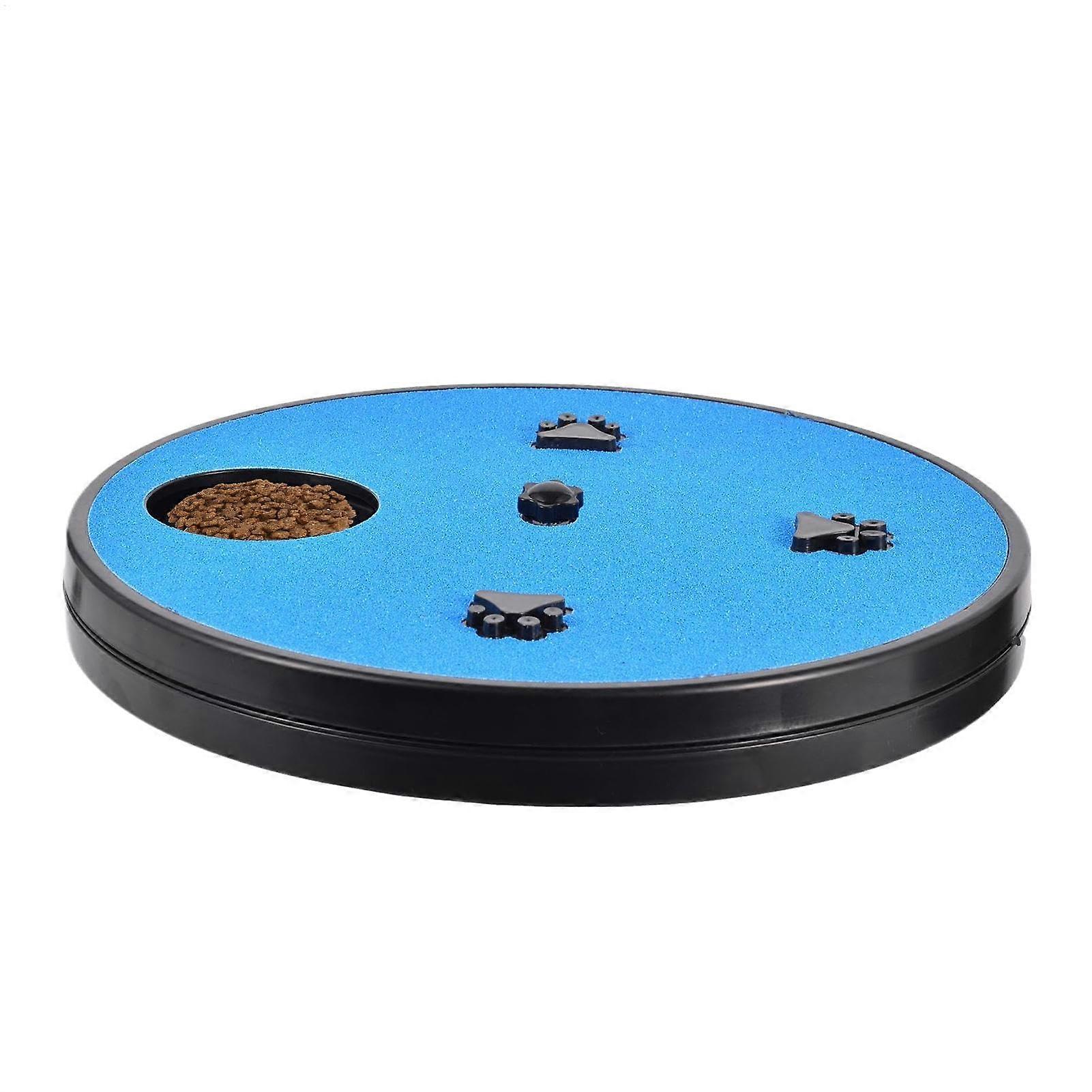 Dog Nail Scratch Board Rotatable Puzzle Toy 33x33 cm Slow Feeder Interactive Nail Filing Pad for Indoor Grooming Blue