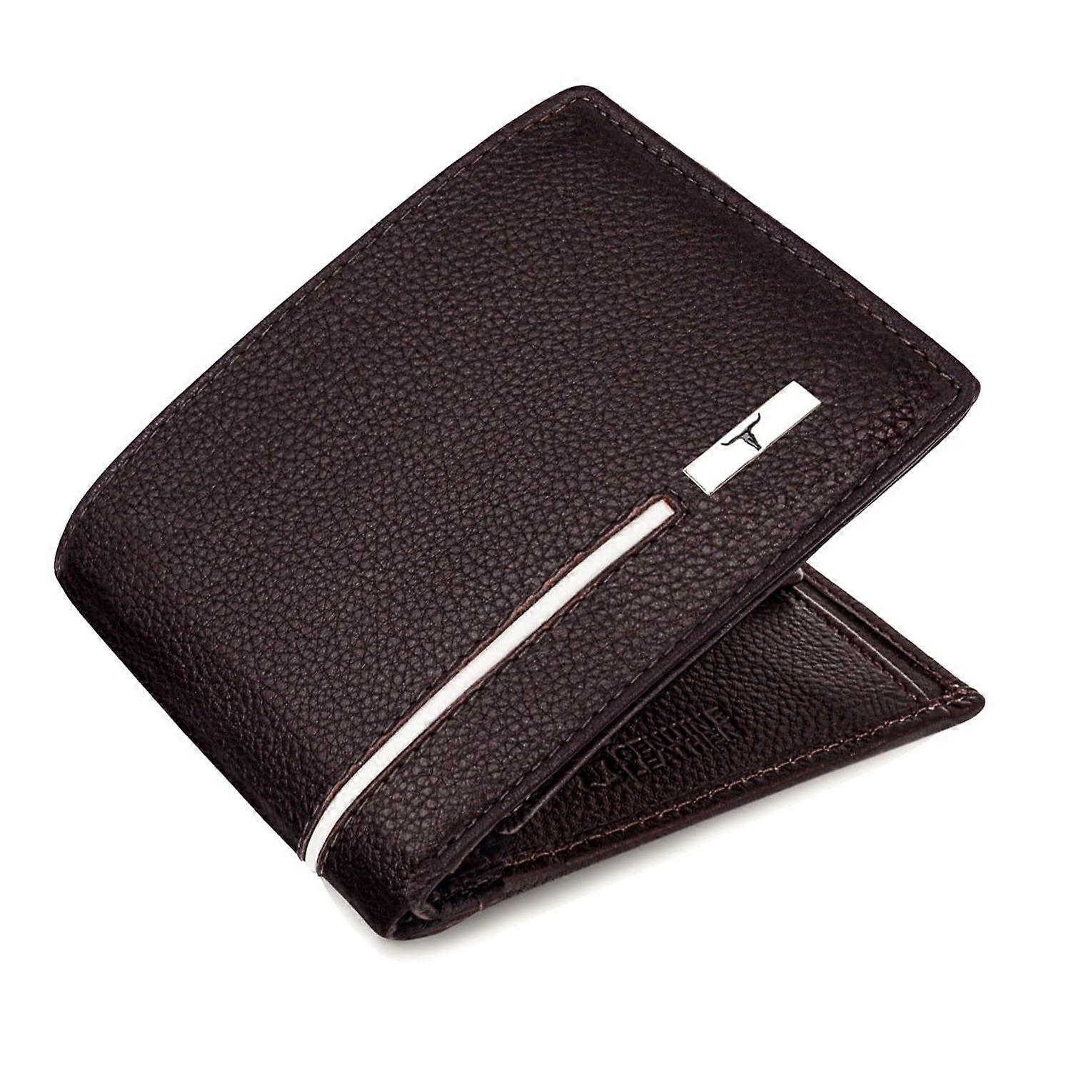 Stag Burgundy/White Leather Wallet for Men