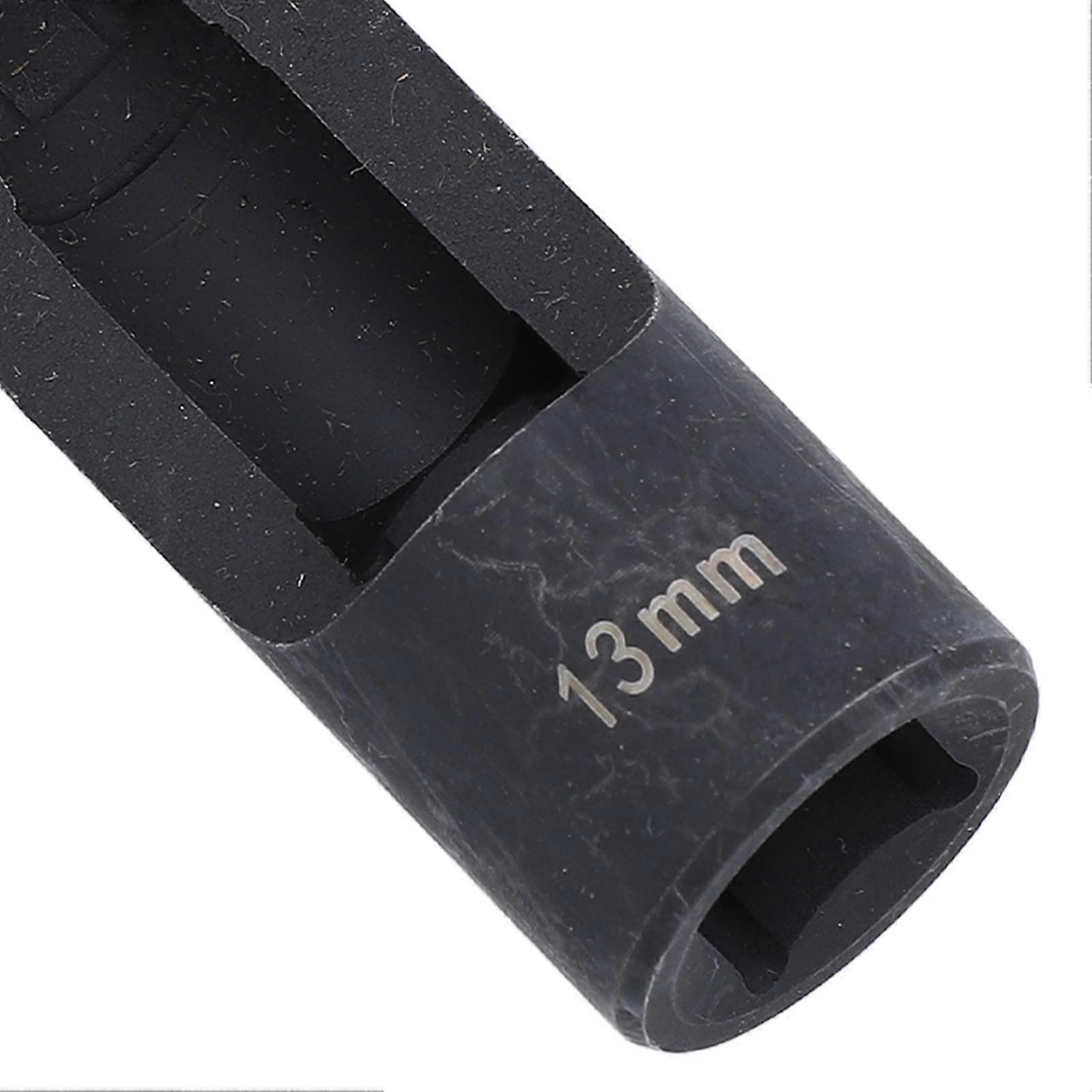 Fuel Line Socket 1/2in Drive Chrome Vanadium Steel Efficient Removal for Fasteners On Injector Lines Bent Pipes EGT Sensors 12mm