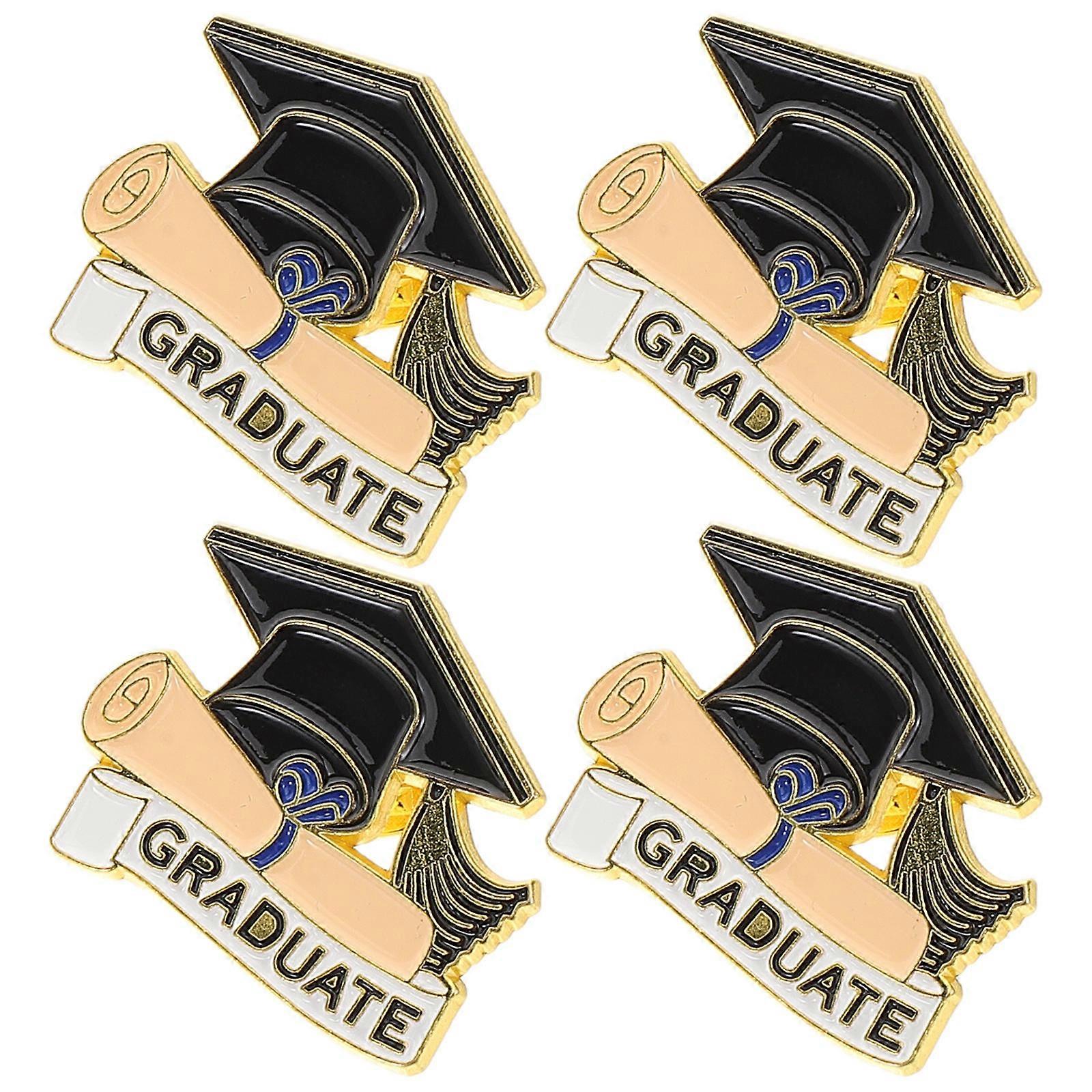 4pcs Graduation Cap Lapel Pins Stylish Brooches for Celebrating Student Achievements at Graduation Events and Congratulations Parties