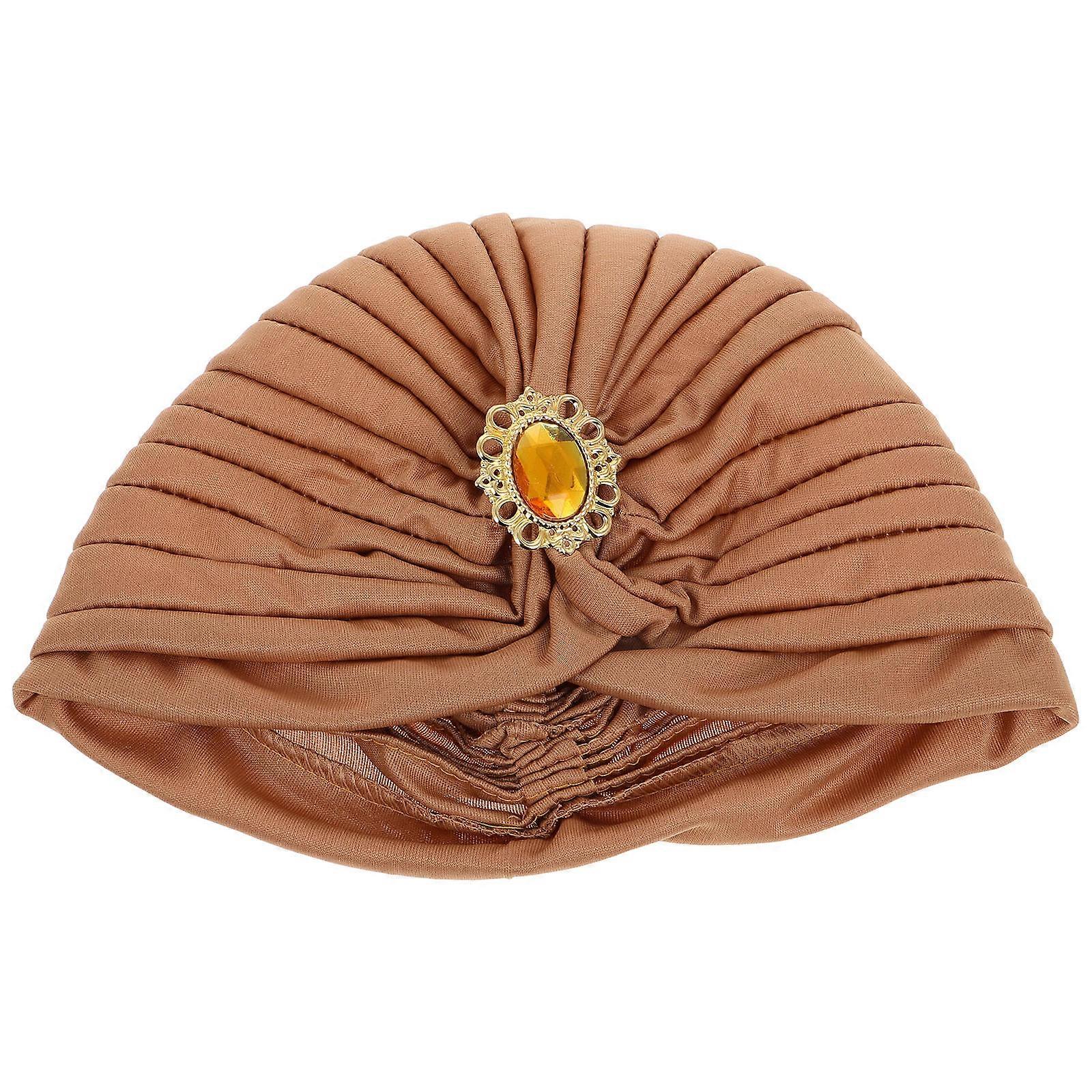 Here's a polished and professional product description based on the title you provided:
**Vintage Ethnic Alloy Turban Hat with Diamond Decoration