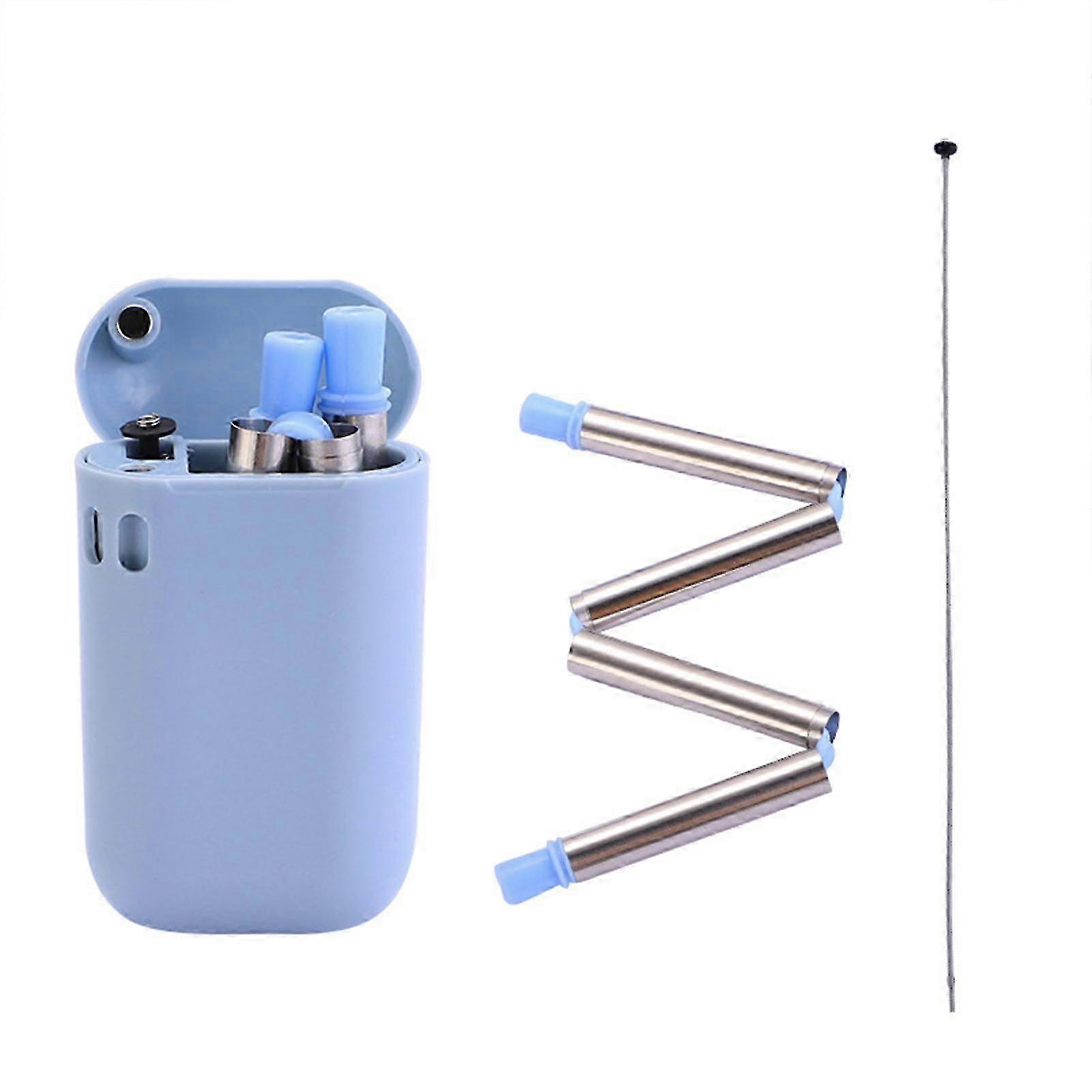 Collapsible Straw with Travel case Stainless Steel, Foldable Straws Reusable Environmentally Friendly Drinking Straw with Cleaning Brush Portable for