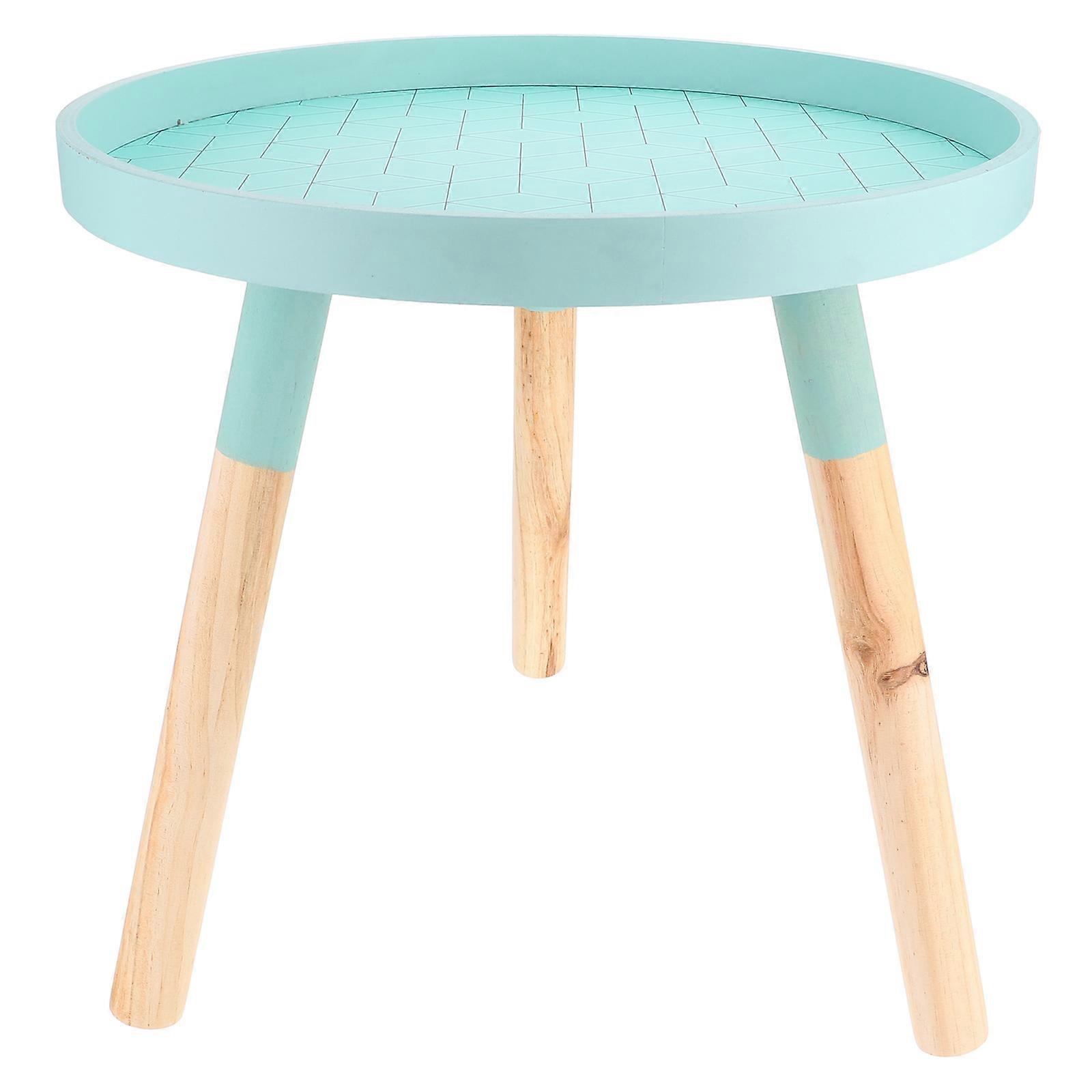 Mini Side Table Wooden Display Organizer Decorate Round Shape Minimalist Style Living Room 1Pack