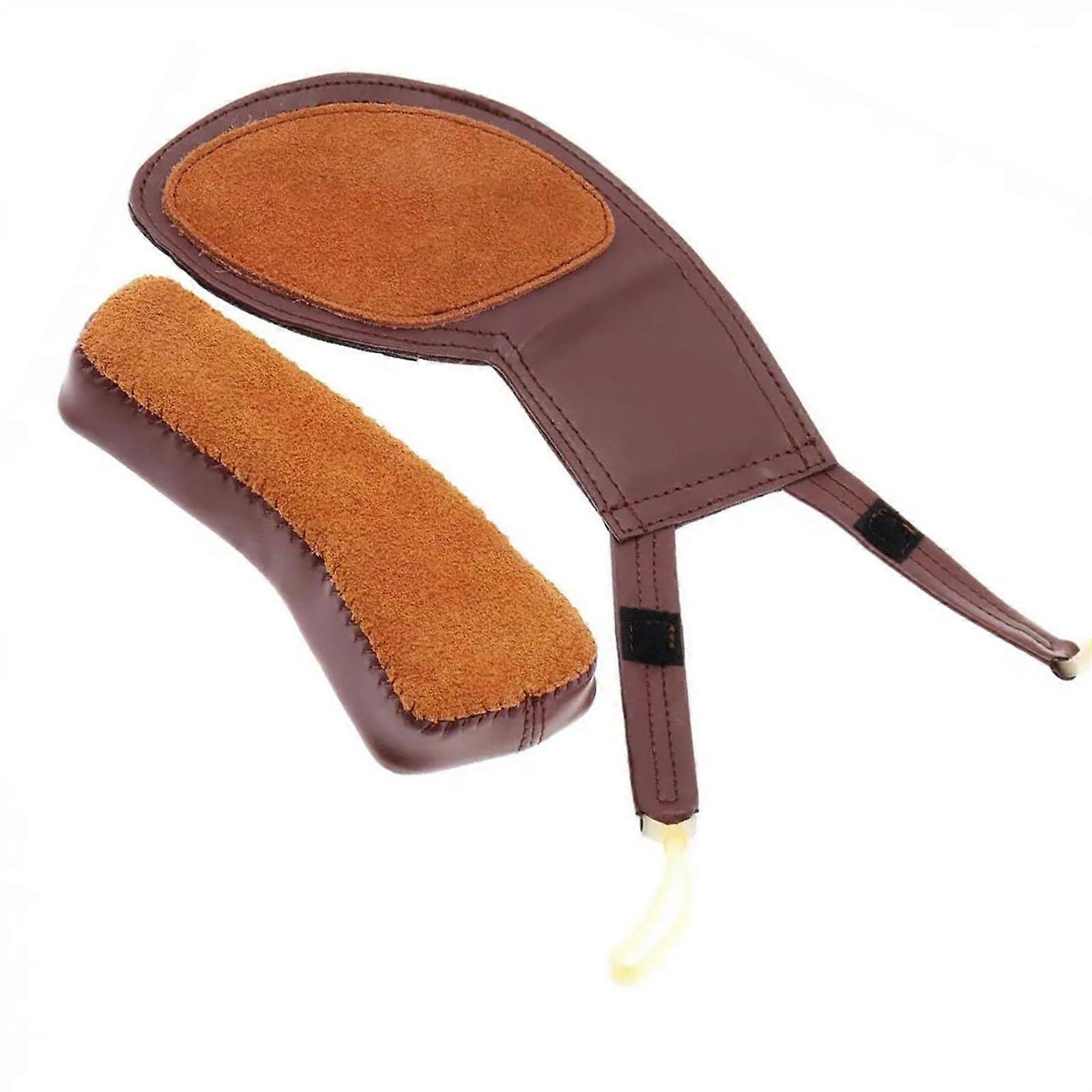 3/44/4 Sheepskin Soft Violin Chin Rest and Shoulder Pad Violin Accessories Brown Color