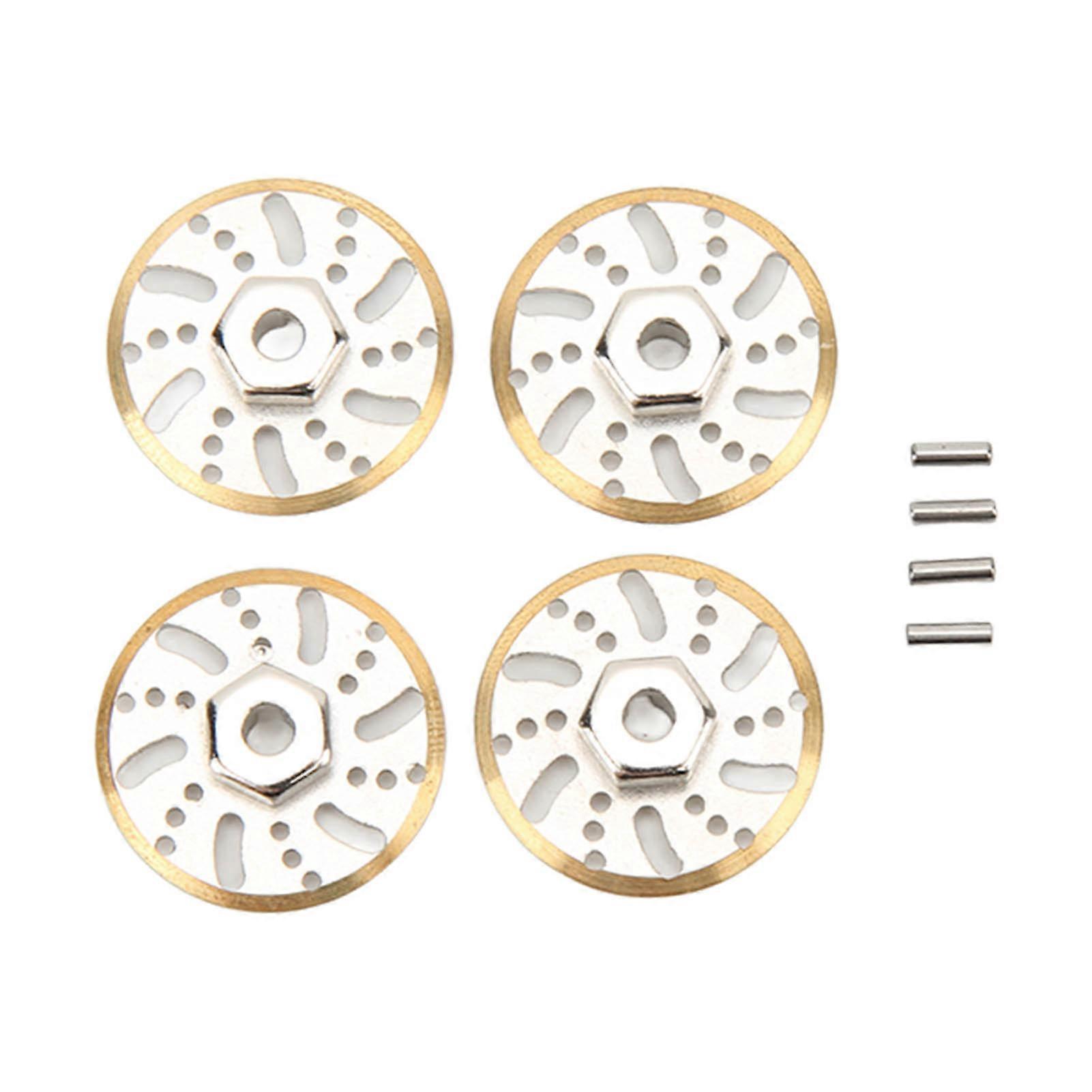 4pcs RC Counter Weight Brake Disc Brass Wheel Weights Hex Adapter for Axial SCX24 Gladiator C10 1/24 RC Car