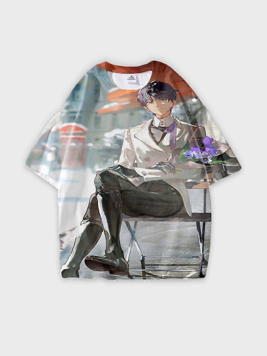 T-shirt round neck Pattern loose short sleeve JW1973