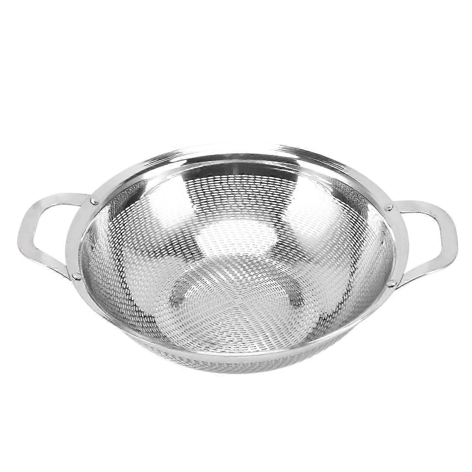 25cm Stainless Steel Colander & Multipurpose Mesh Strainer Basket - Fruit & Vegetable Drain Basket with Handles for Kitchen Use 9.8in