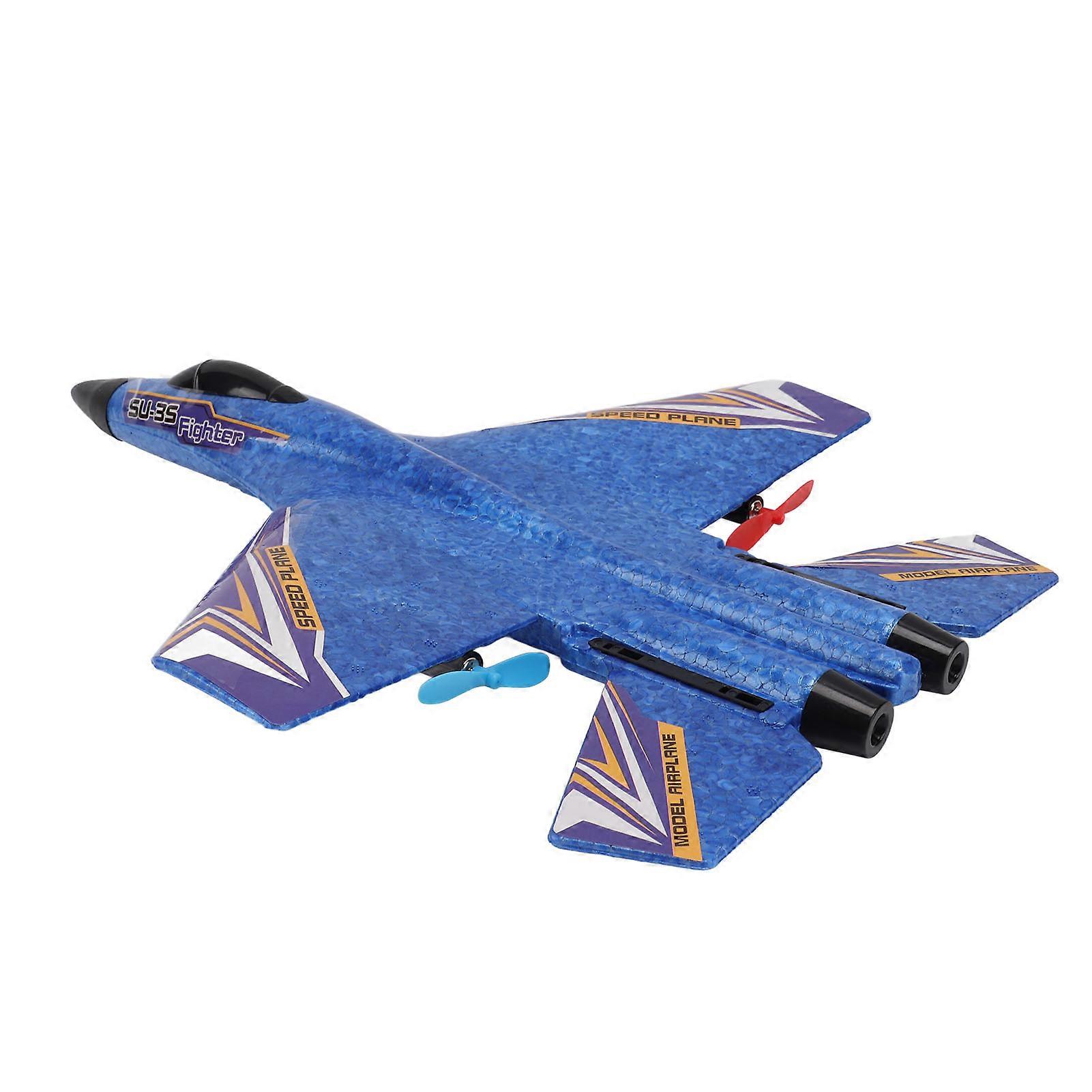 RC Aircraft Model Easy Assembly 100m Flying Height Collision Prevention Remote Control Plane Toy Blue