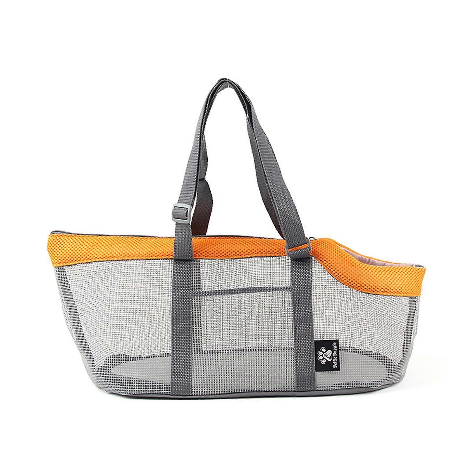 Portable Pet Carrier Bag with Leash Hook for Cats and Small Dogs in Summer Shopping, Hiking, Orange