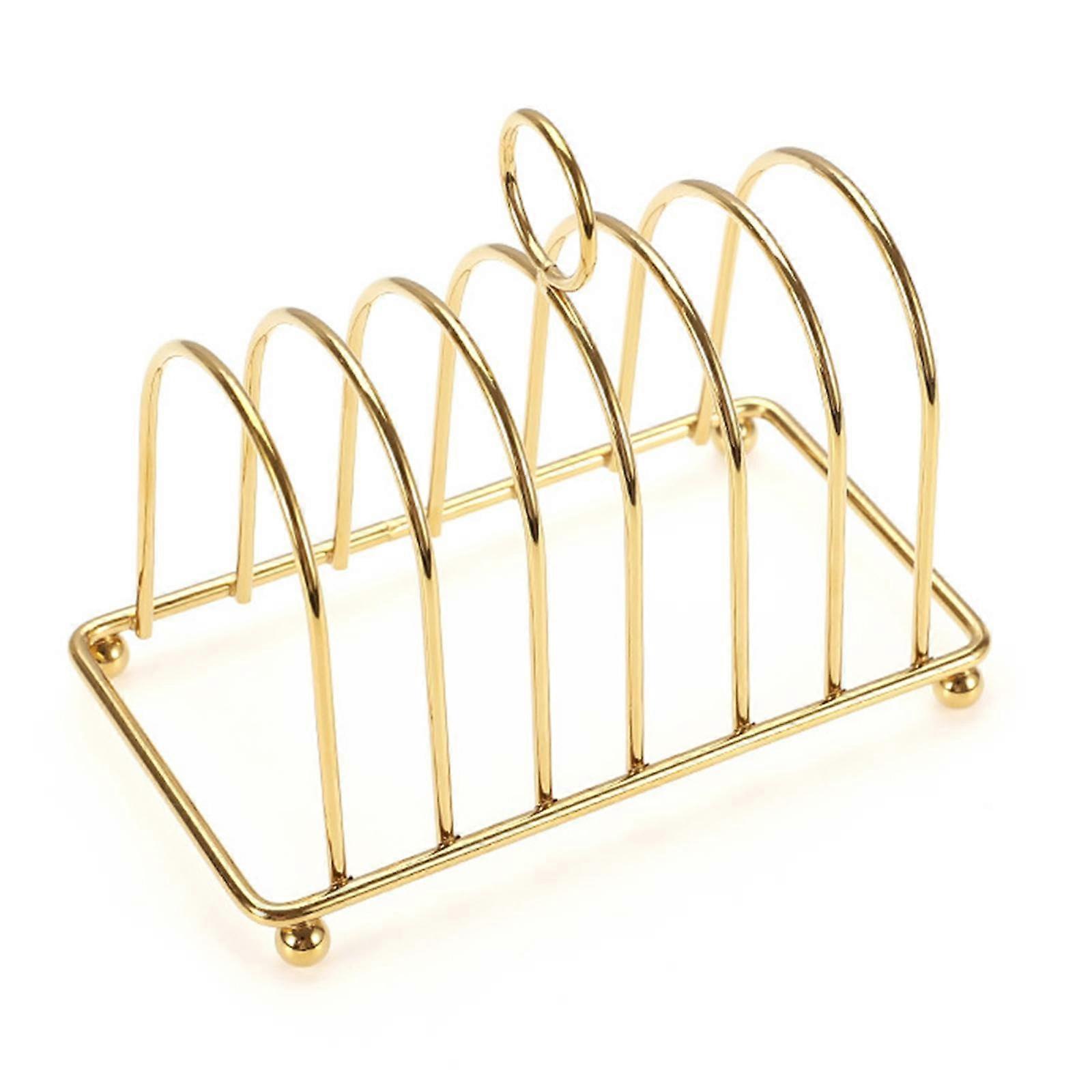 Toast Rack Holder Bread Stand Grid Cooling Station Baking Shelf for Slices Bread, Gold